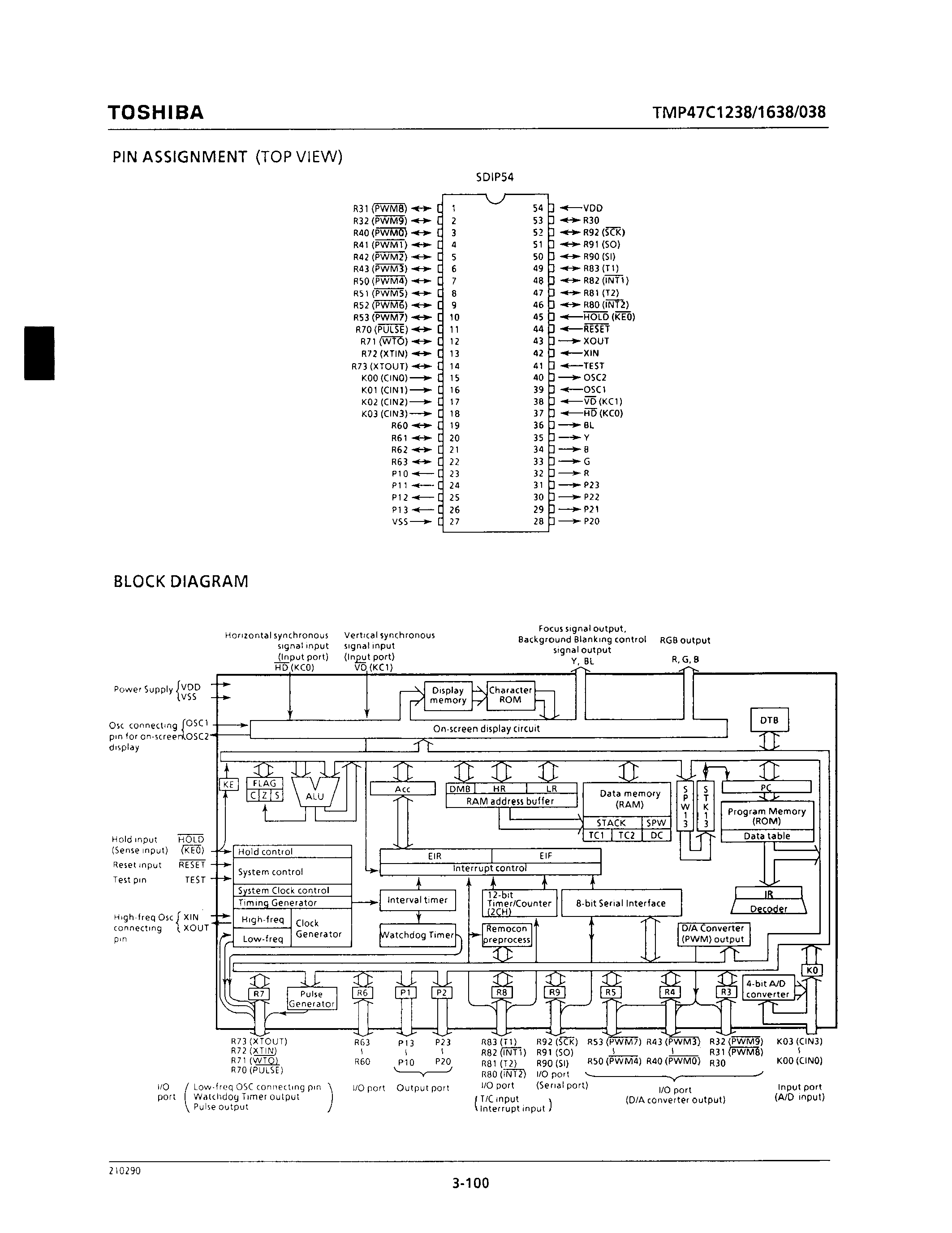 Datasheet TMP47C1238 - CMOS 4-BIT MICROCONTROLLER page 2