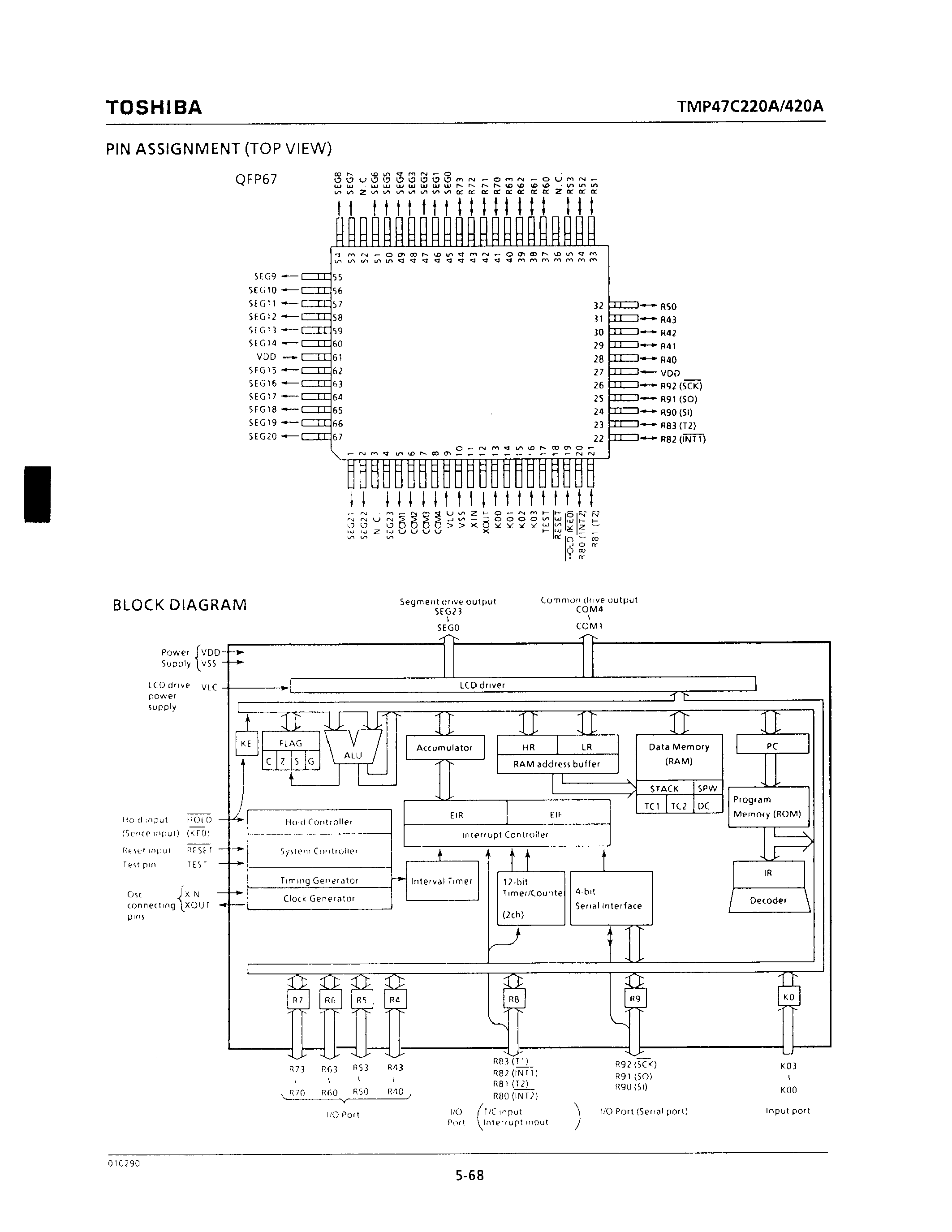 Datasheet TMP47C220AF - CMOS 4-BIT MICROCONTROLLER page 2