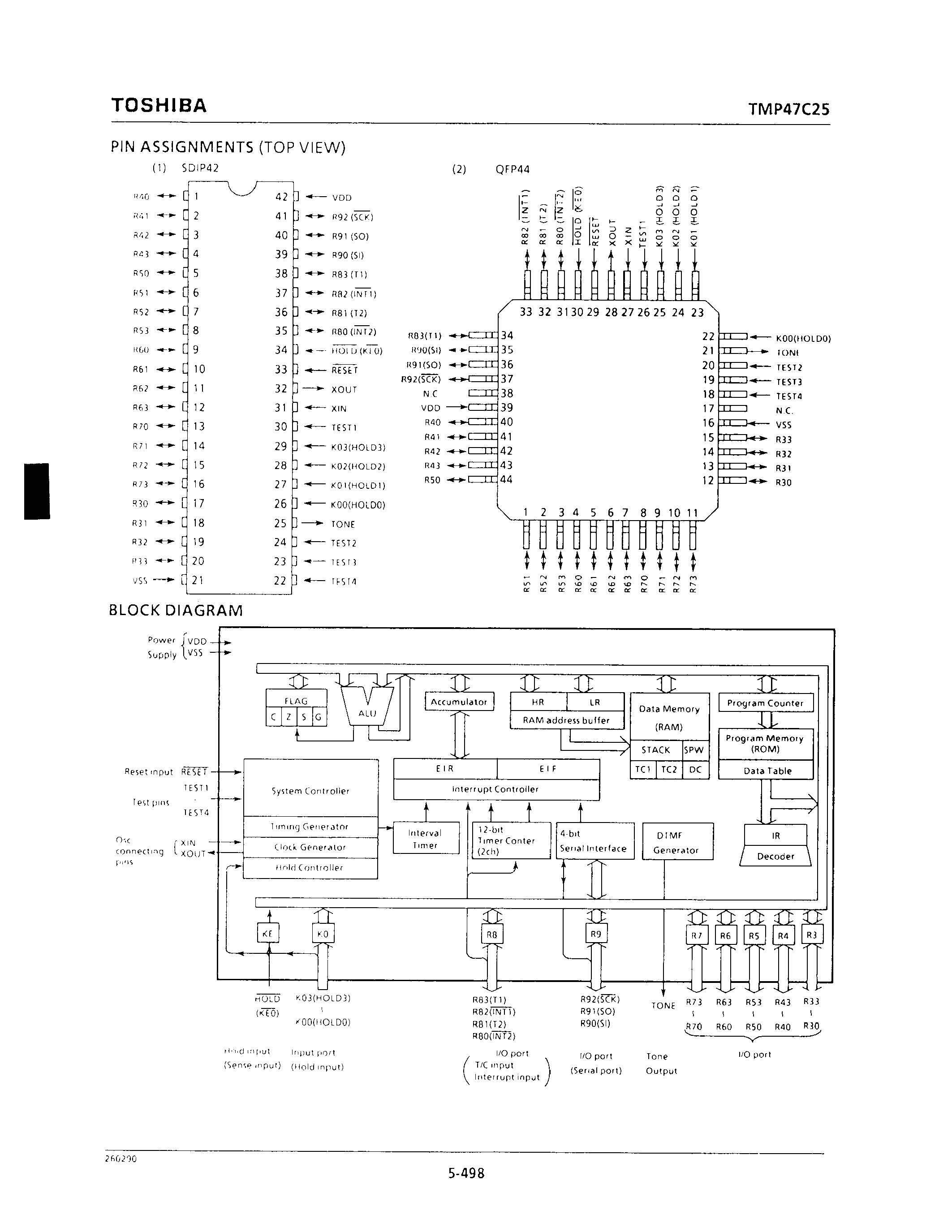 Datasheet TMP47C25F - CMOS 4-BIT MICROCONTROLLER page 2