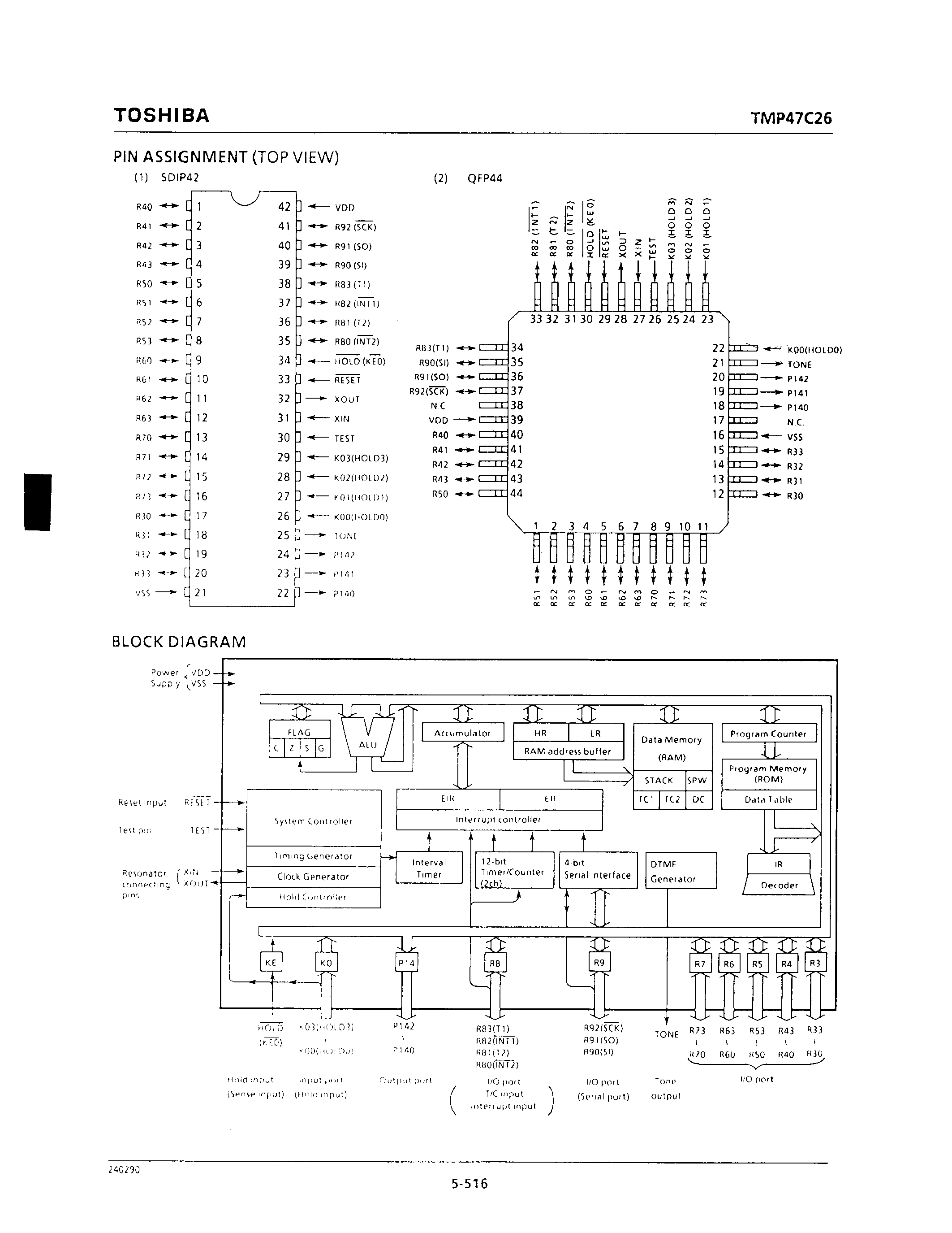 Datasheet TMP47C26N - CMOS 4-BIT MICROCONTROLLER page 2