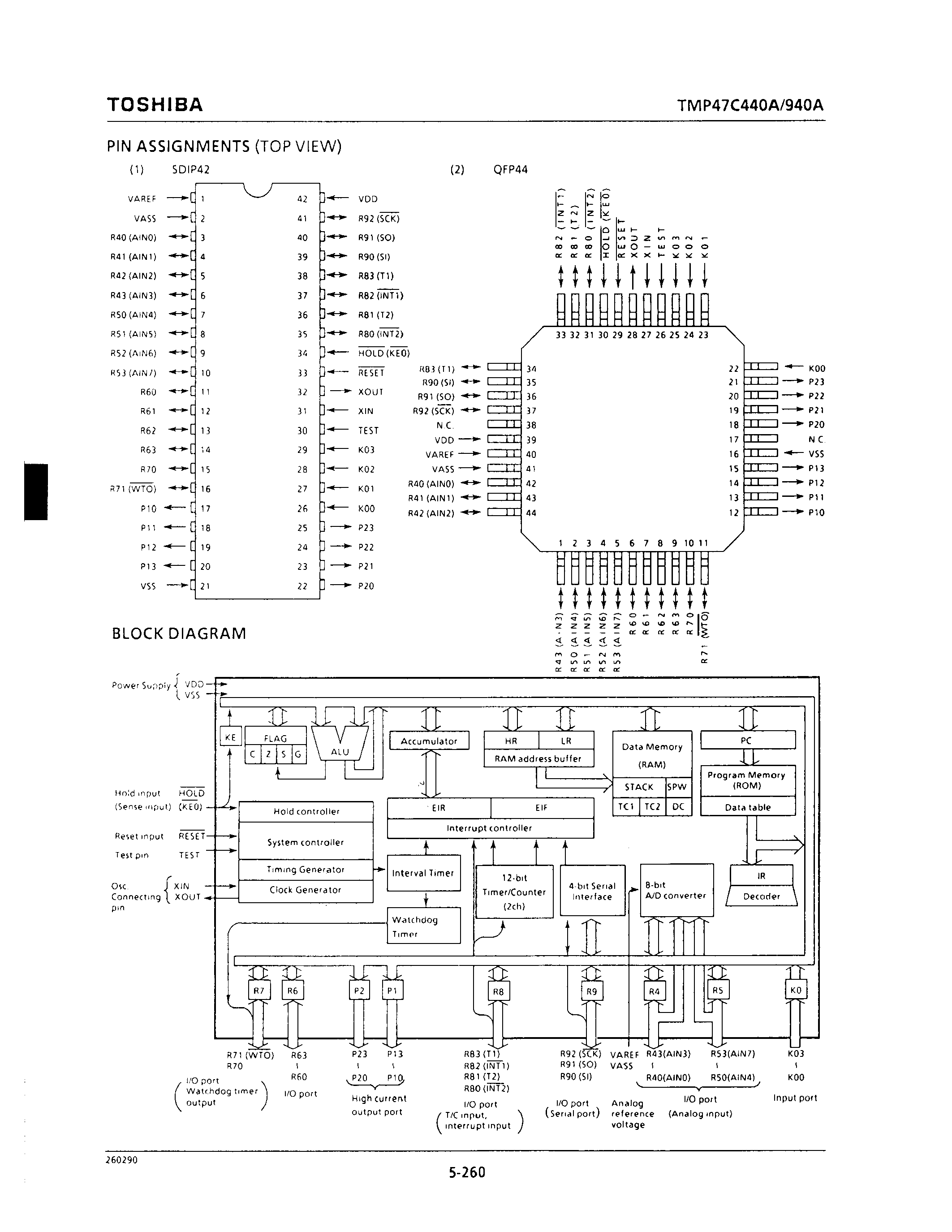 Datasheet TMP47C440AF - CMOS 4-bit Microcontroller page 2