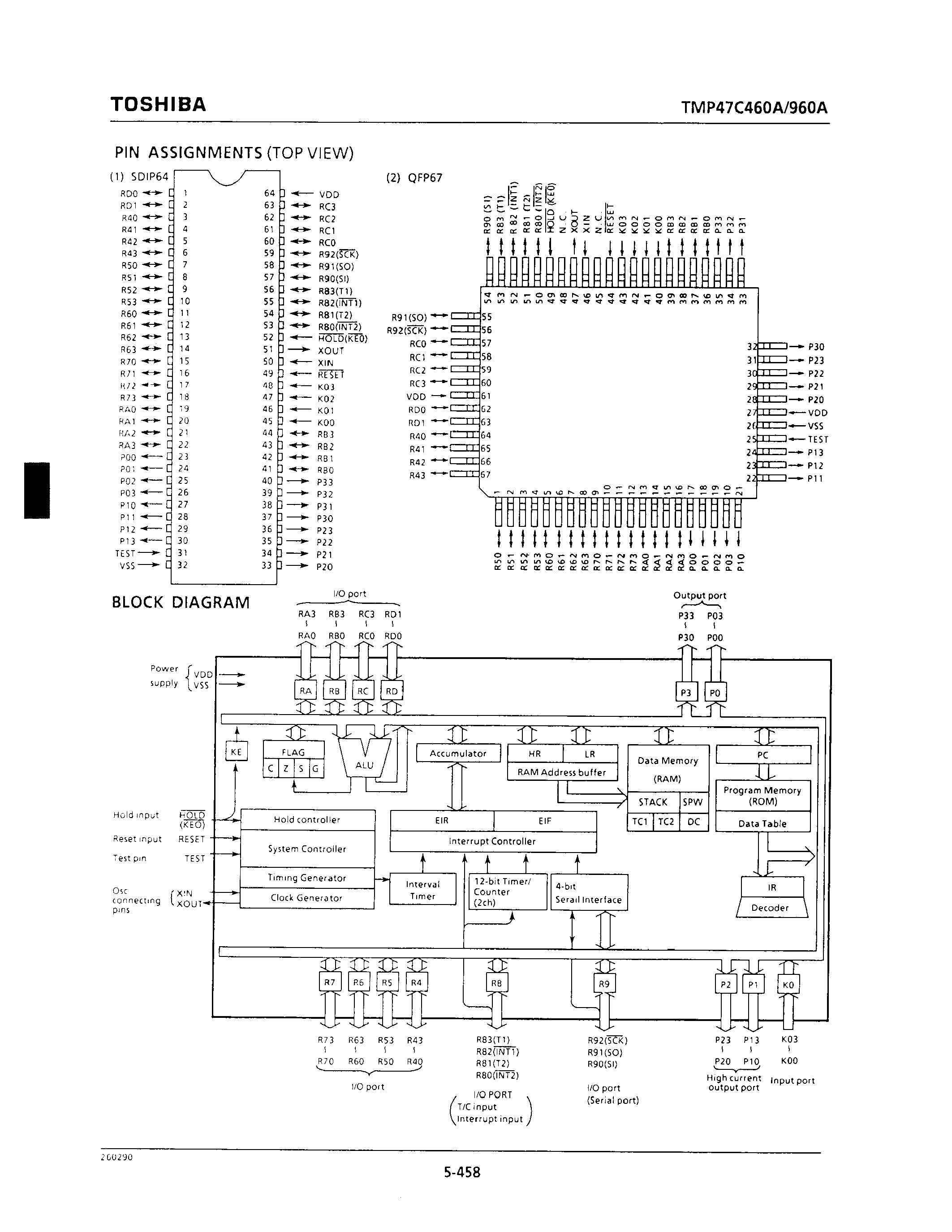 Datasheet TMP47C450AF - CMOS 4-BIT MICROCONTROLLER page 2