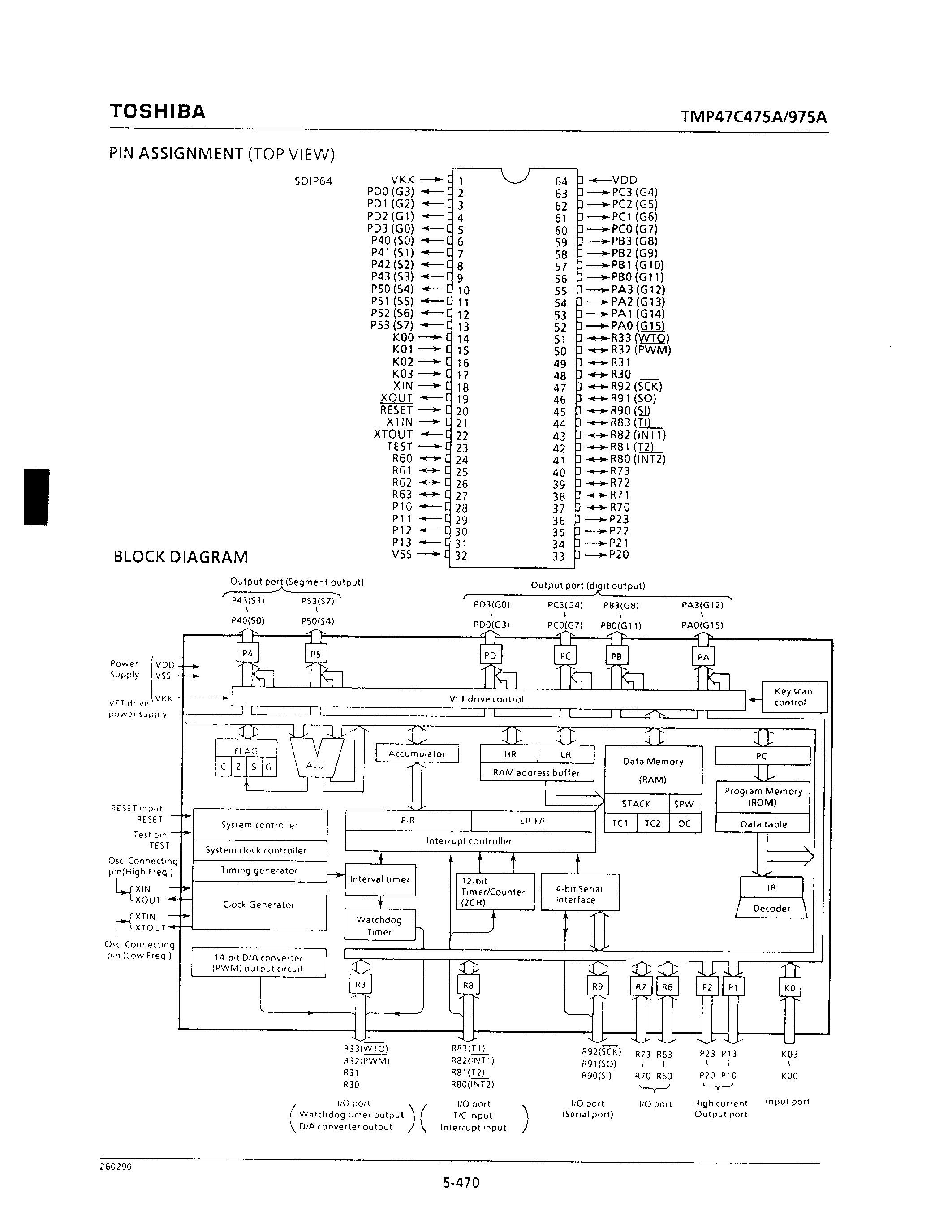 Datasheet TMP47C475AN - CMOS 4-BIT MICROCONTROLLER page 2