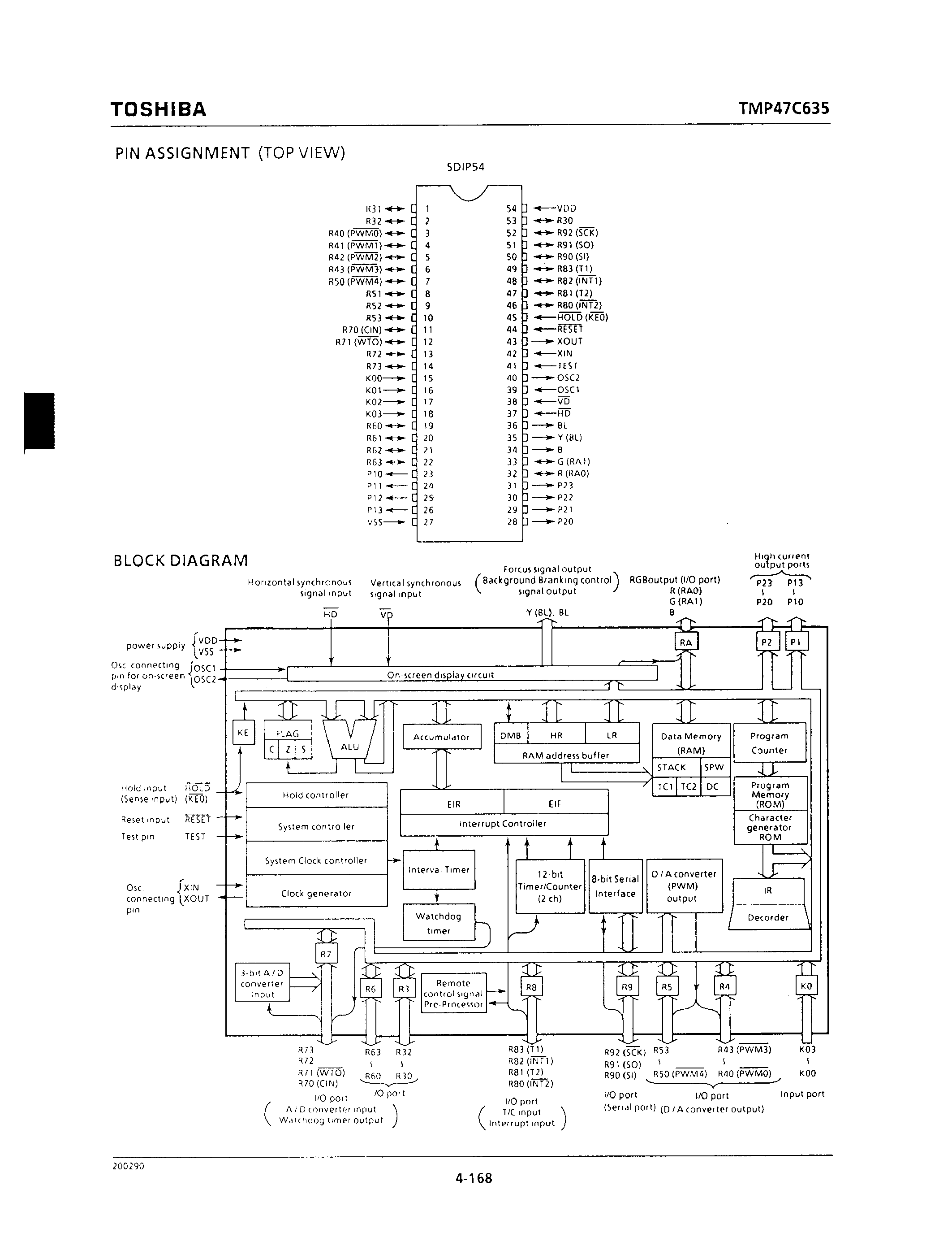 Datasheet TMP47C635 - CMOS 4-BIT MICROCONTROLLER page 2