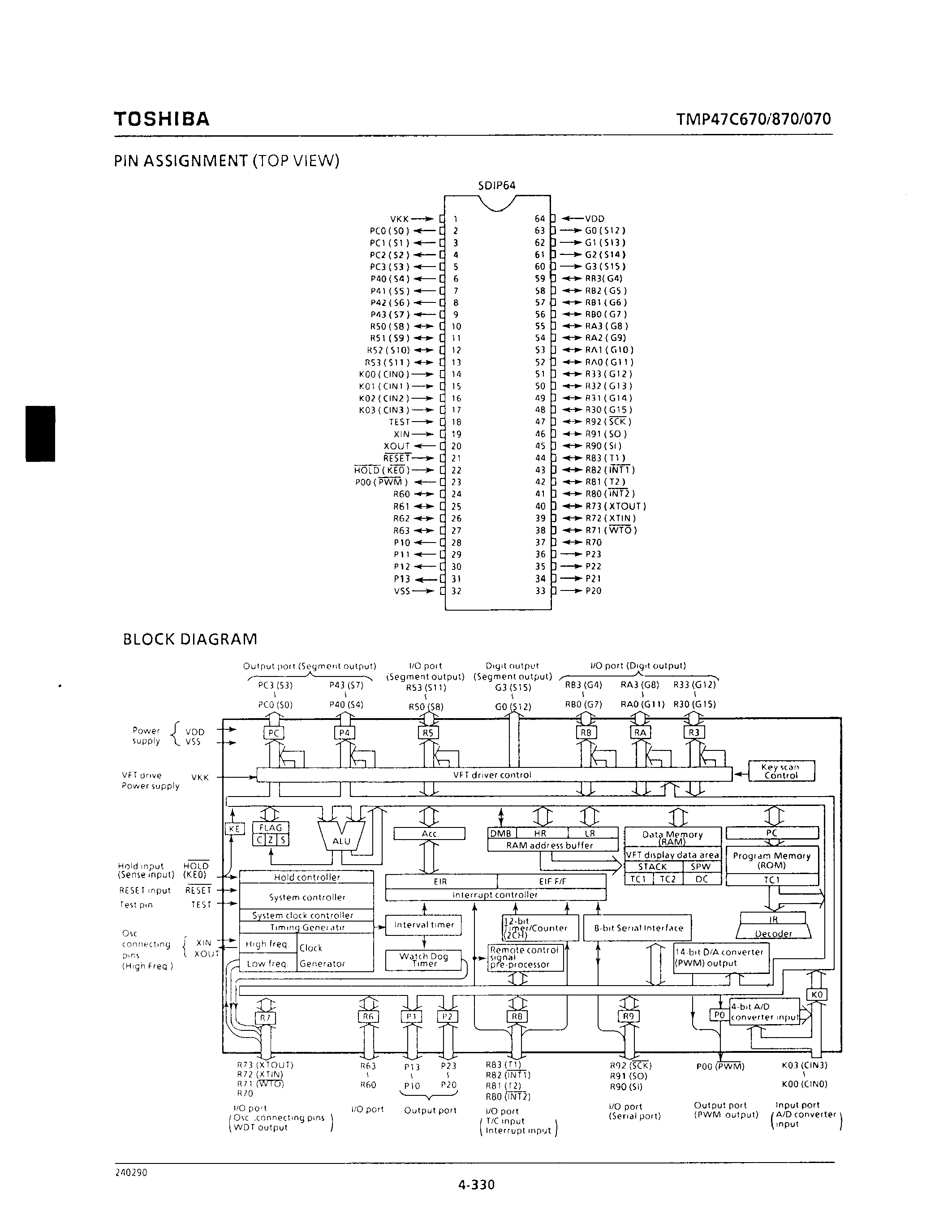 Datasheet TMP47C670 - CMOS 4-BIT MICROCONTROLLER page 2