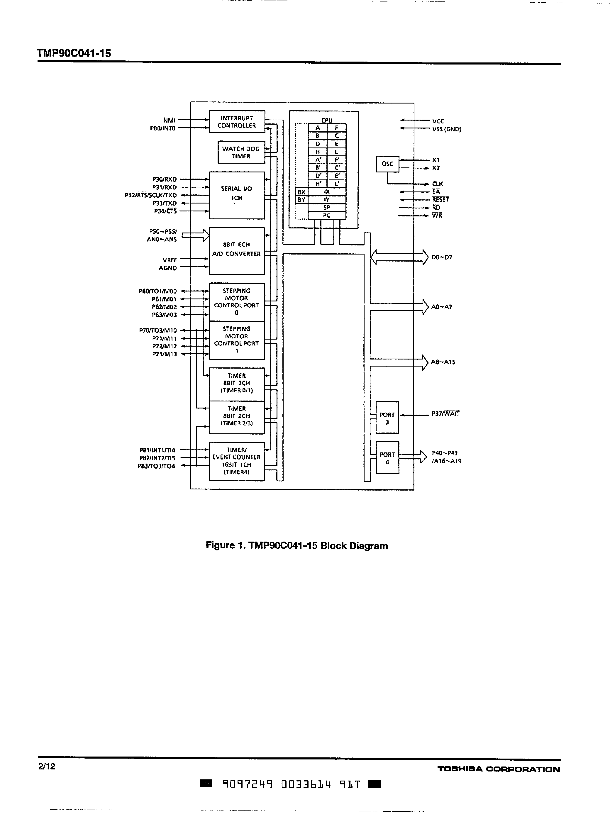 Даташит TMP90C041N-15 - CMOS 8-BIT MICROCONTROLLERS страница 2