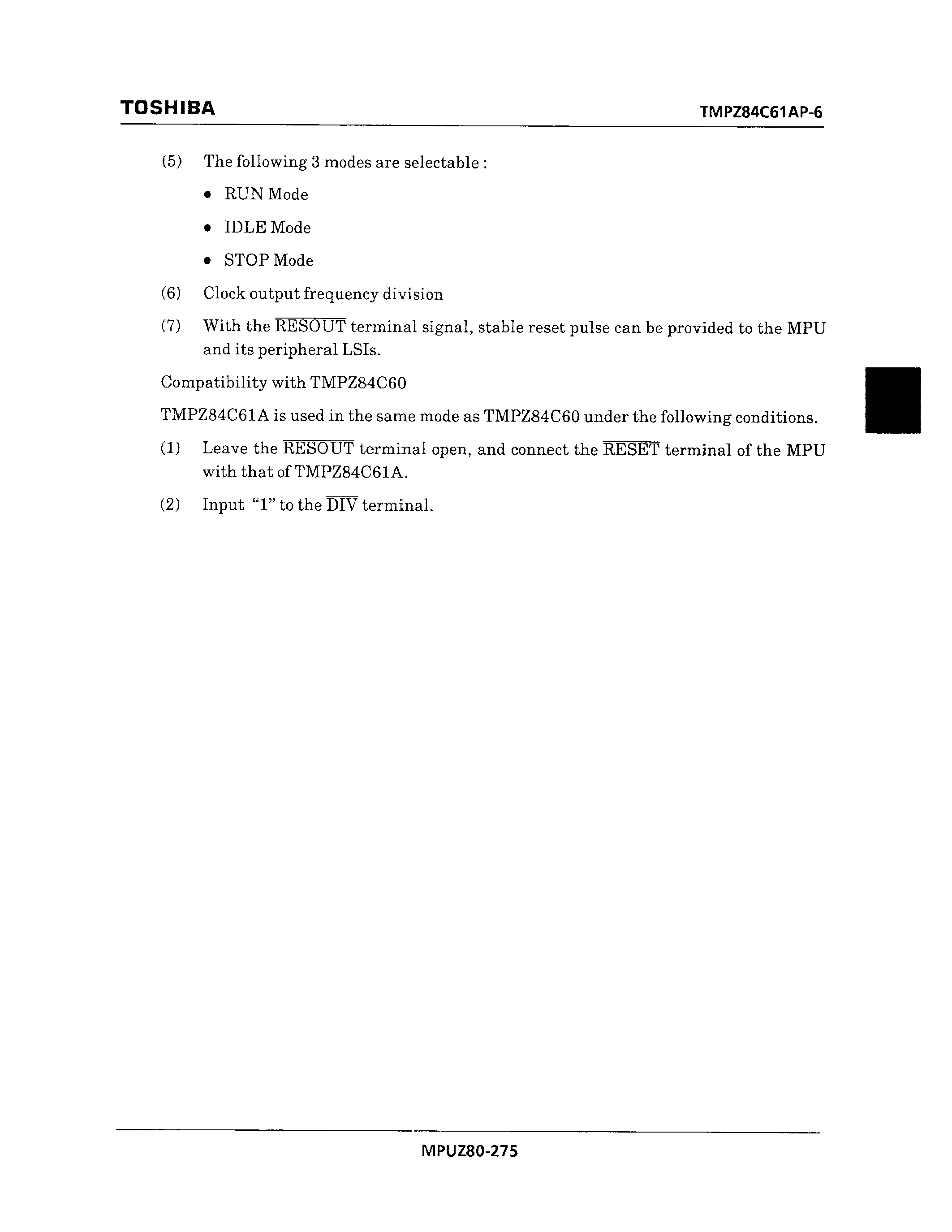 Datasheet TMPZ84C61AP-6 - TLCS-Z80 CGC : Z80 CLOCK GENERATOR/CONTROLLER page 2