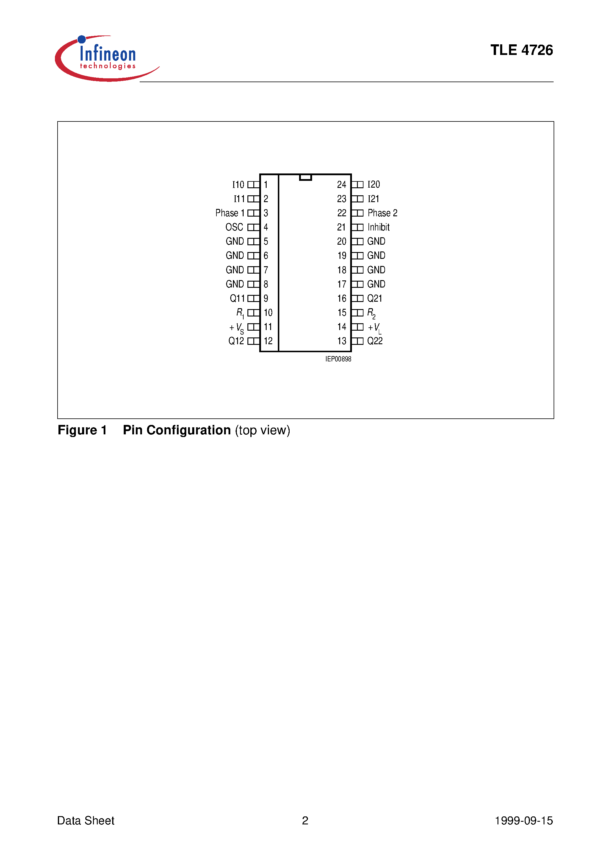 Даташит TLE4726 - 2-Phase Stepper-Motor Driver страница 2