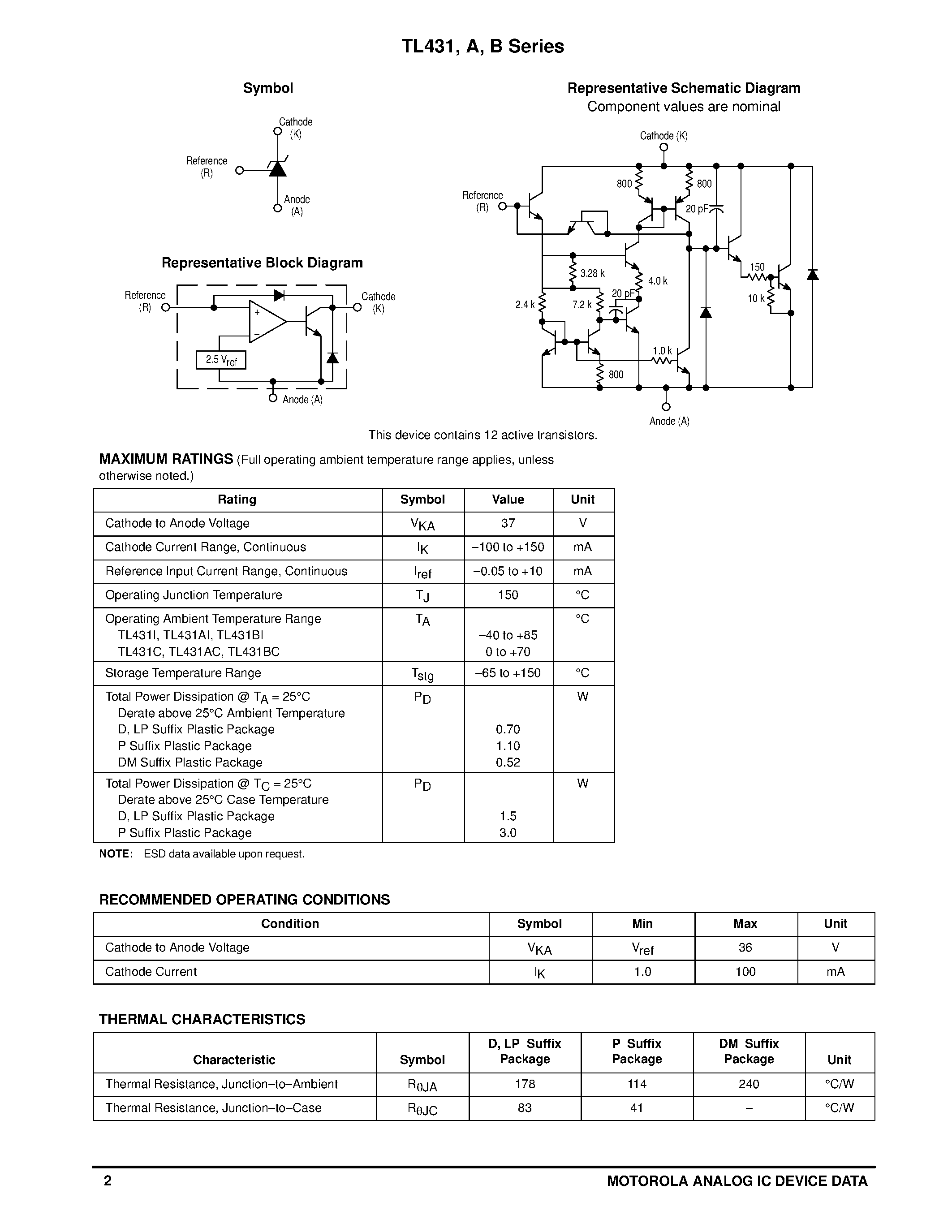 Даташит TL431ACLP - PROGRAMMABLE PRECISION REFERENCES страница 2