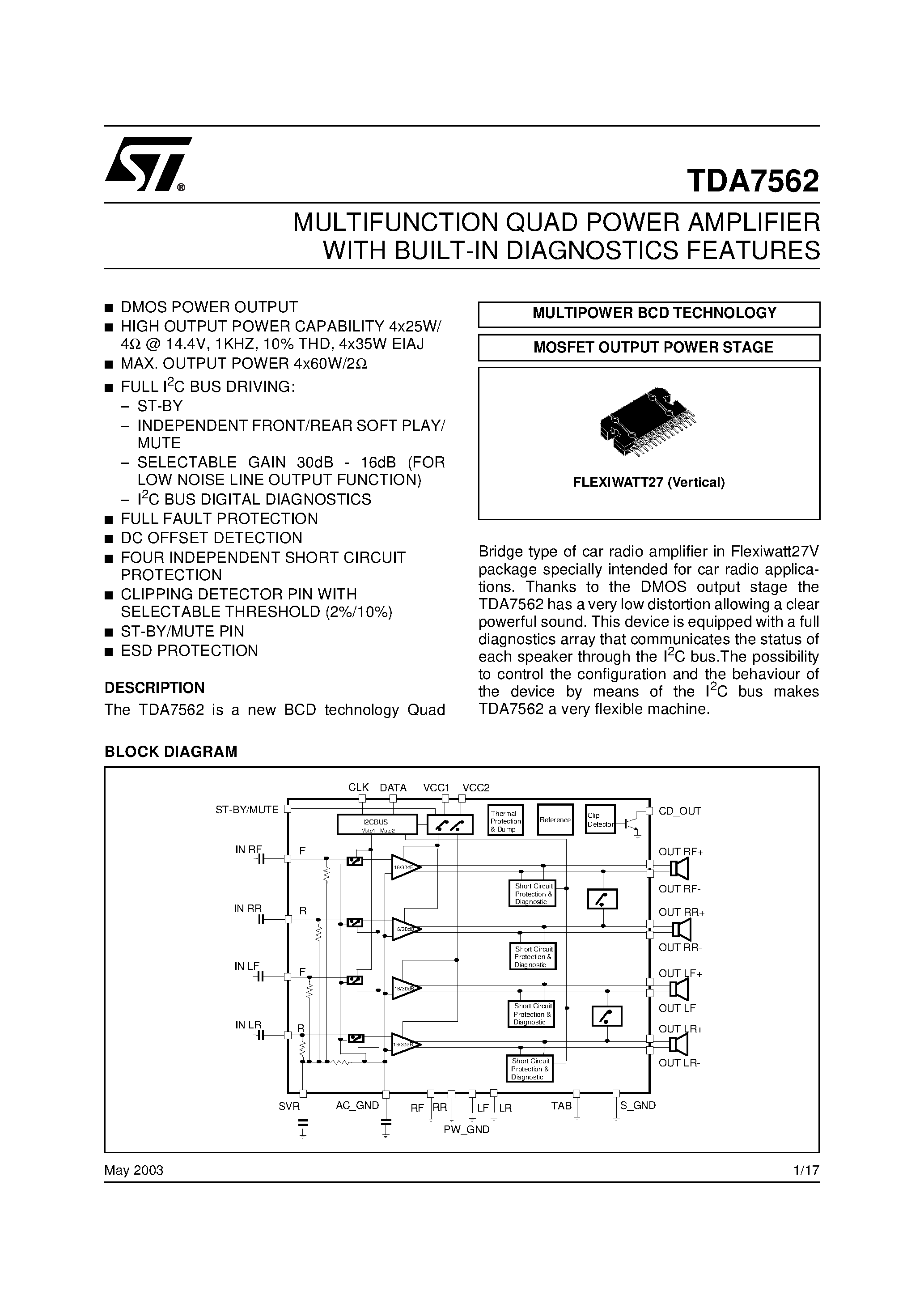 Tda7562 схема подключения