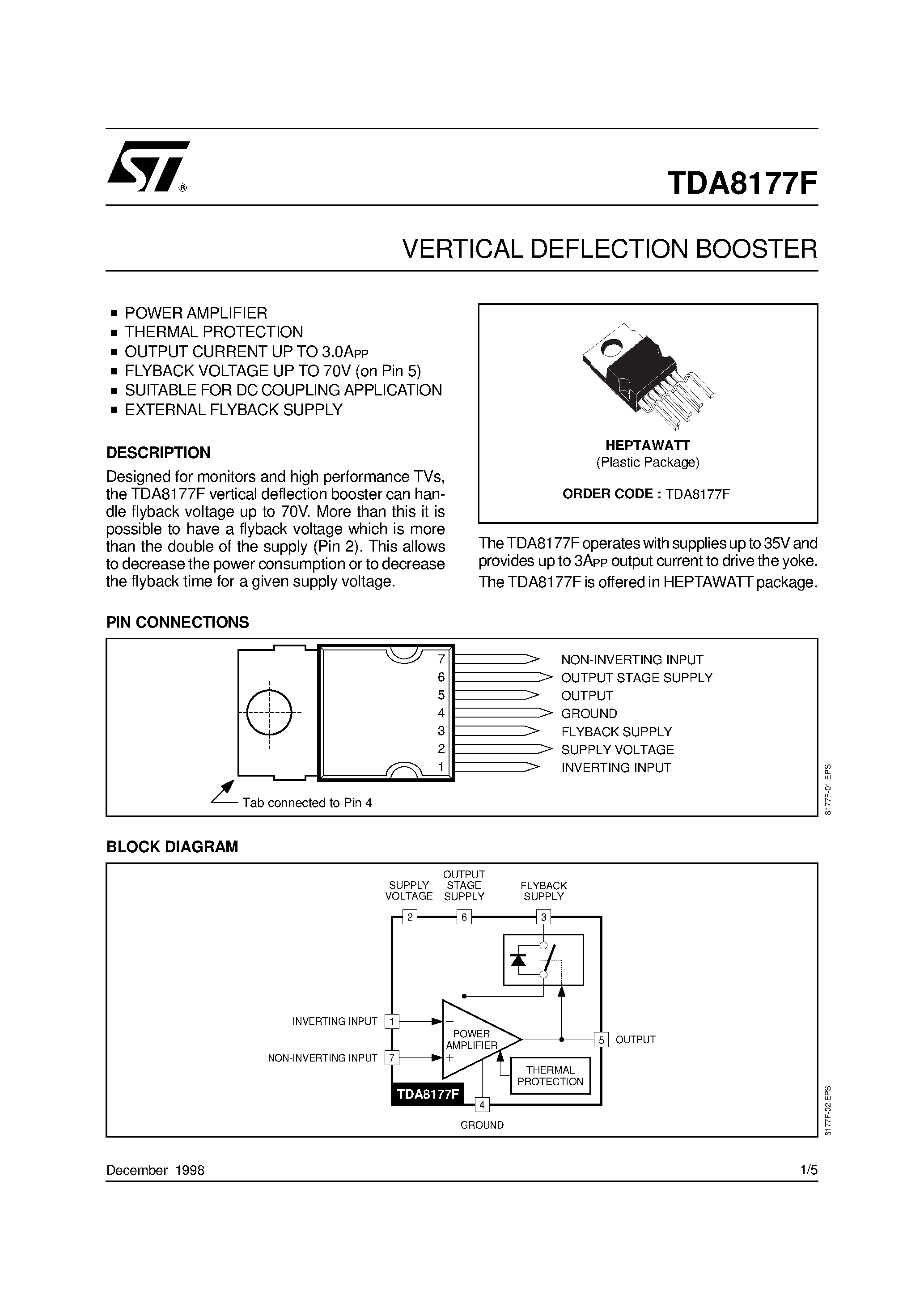 Tda8177 схема включения