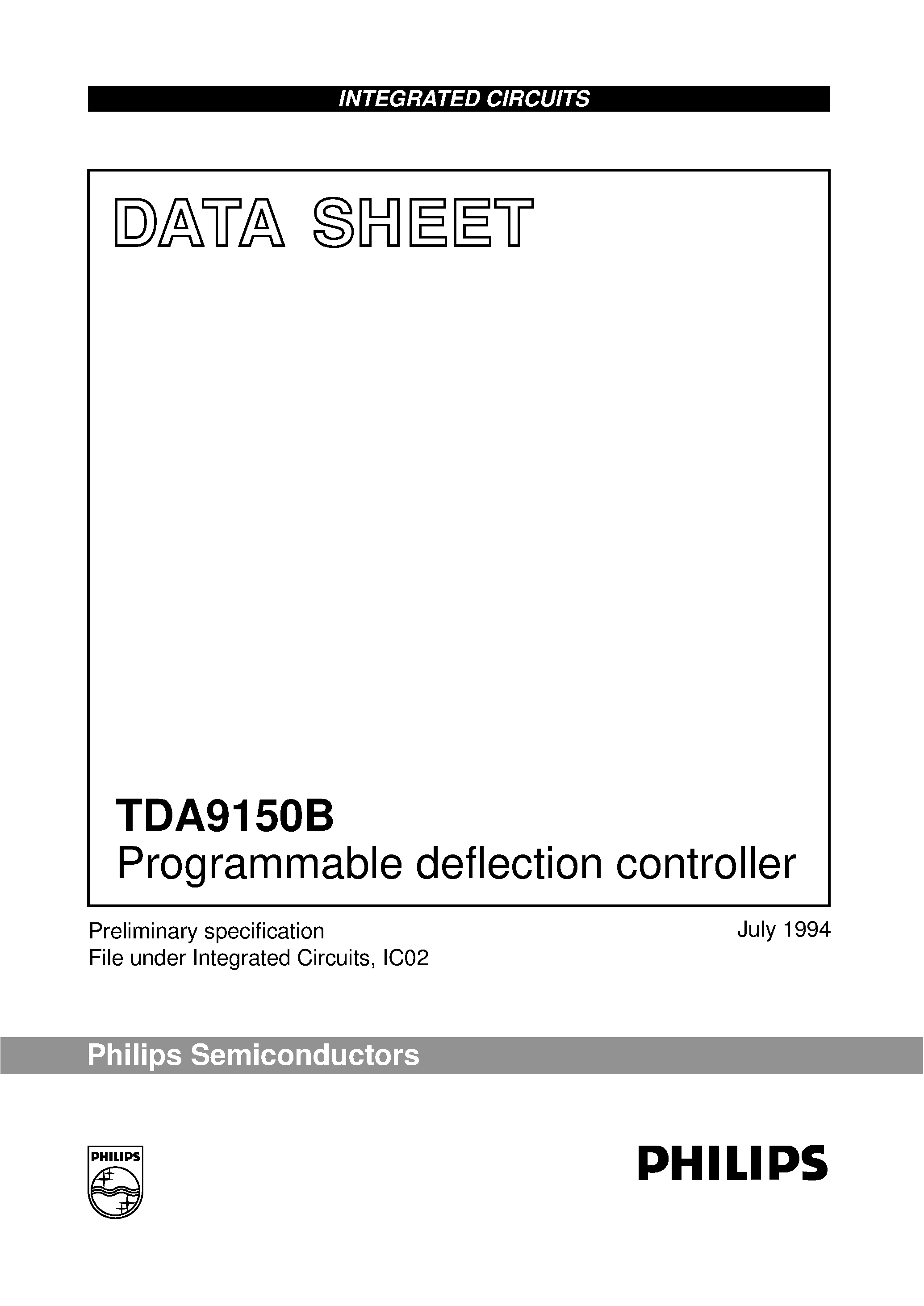 Даташит TDA9150 - Programmable deflection controller страница 1