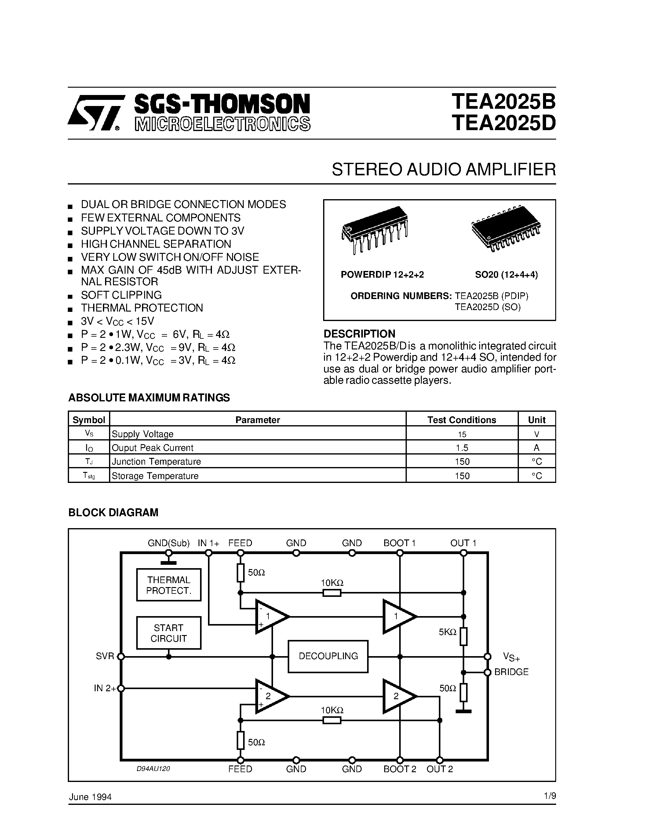 Tea2025b datasheet схема включения