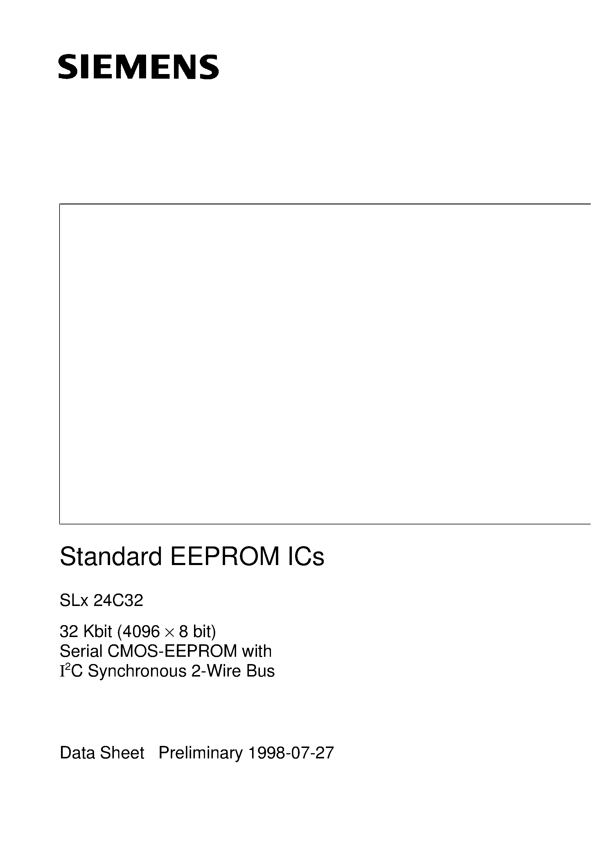 Даташит SLA24C32-D - 32 Kbit 4096 x 8 bit Serial CMOS EEPROMs/ I2C Synchronous 2-Wire Bus страница 1