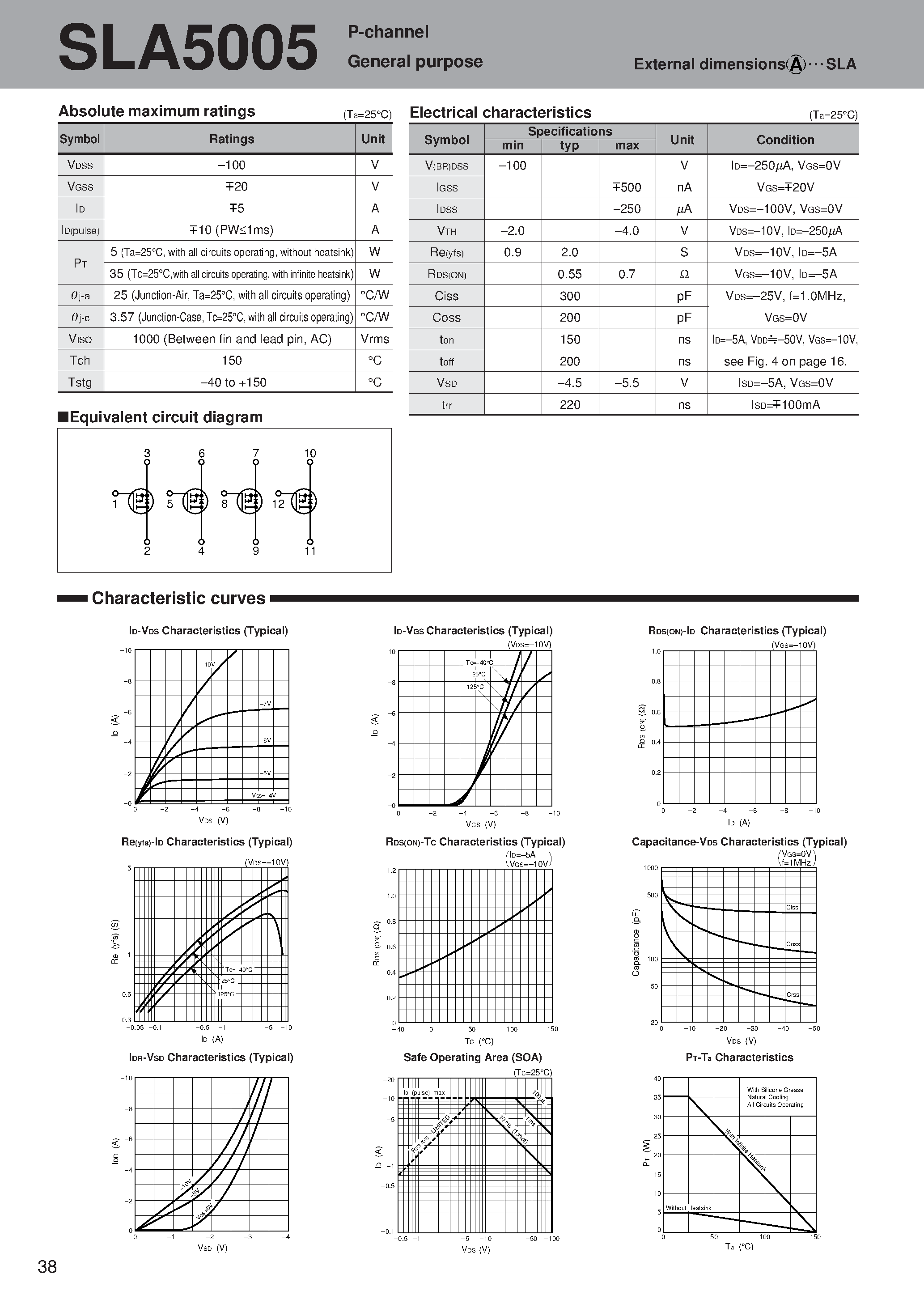 Даташит SLA5005 - P-channel General purpose страница 1