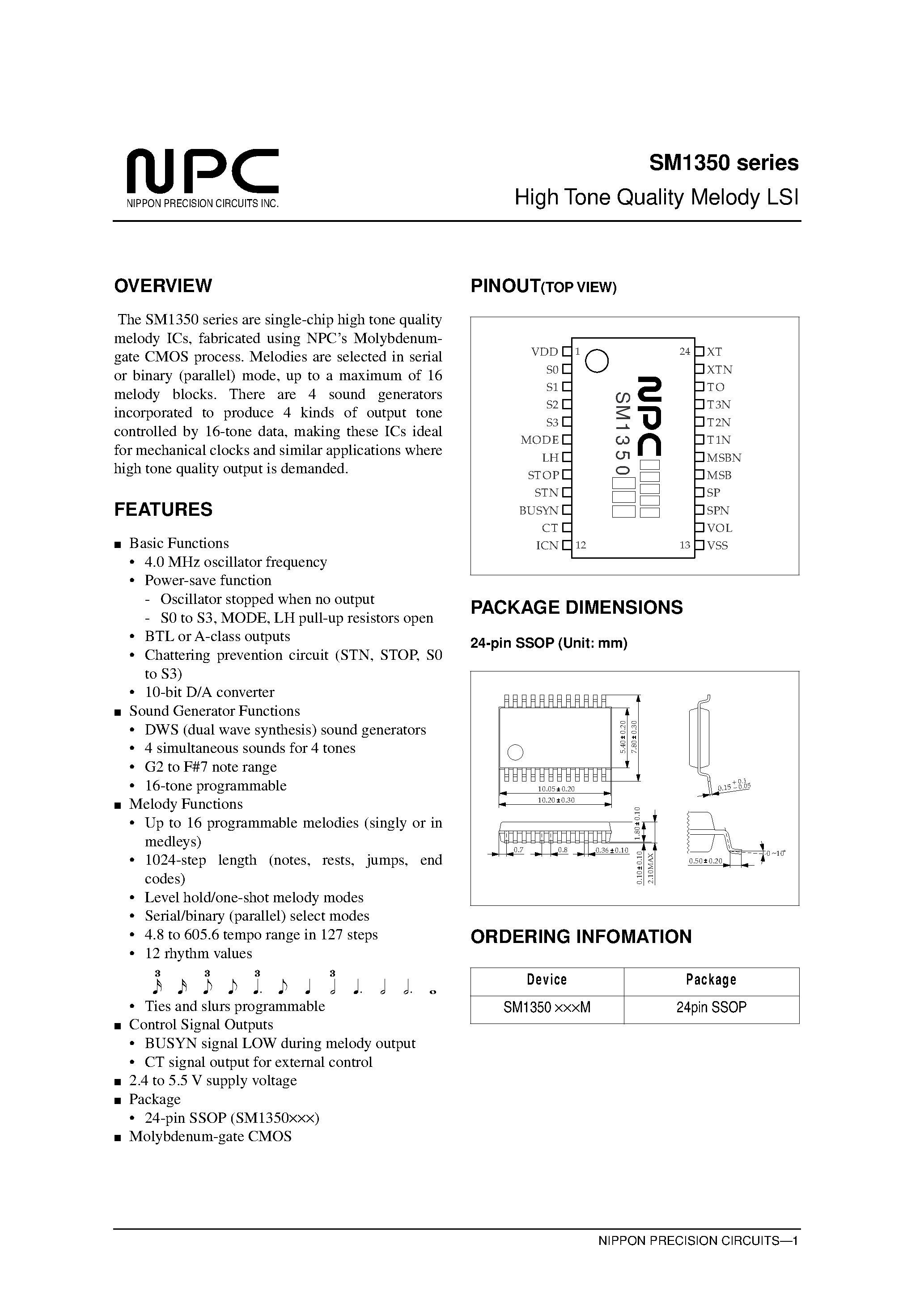 Даташит SM140 - Silicon epitaxial planer type страница 1