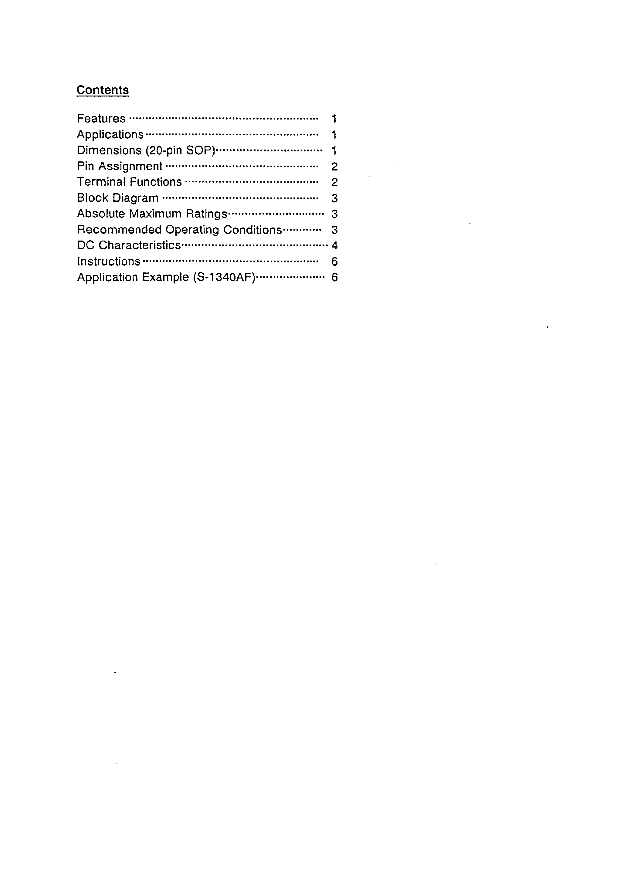 Datasheet S-1340AF - CMOS 4-bit 1-chip MICROCOMPUTER page 1