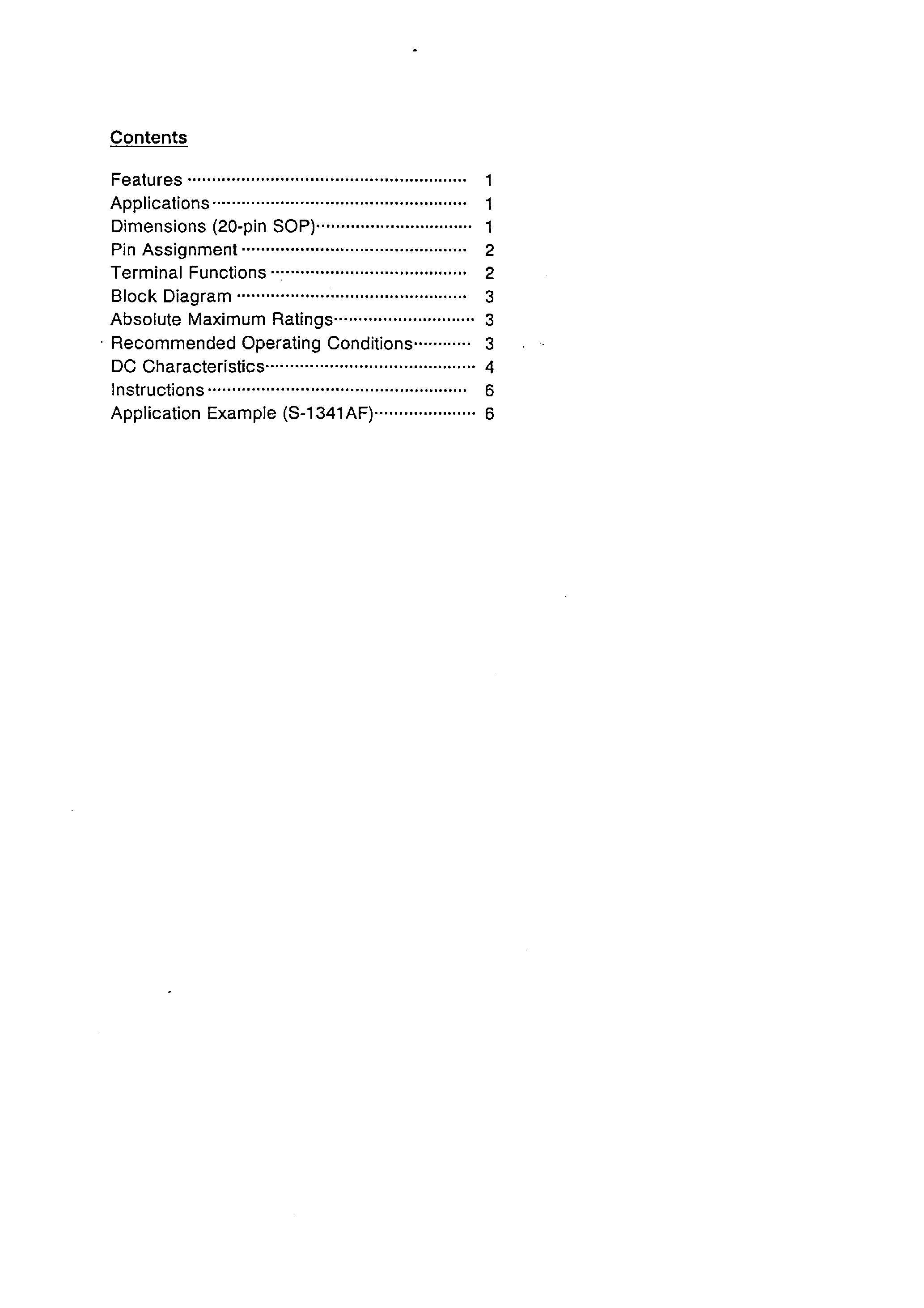 Datasheet S-1341AF - CMOS 4-bit 1-chip MICROCOMPUTER page 1