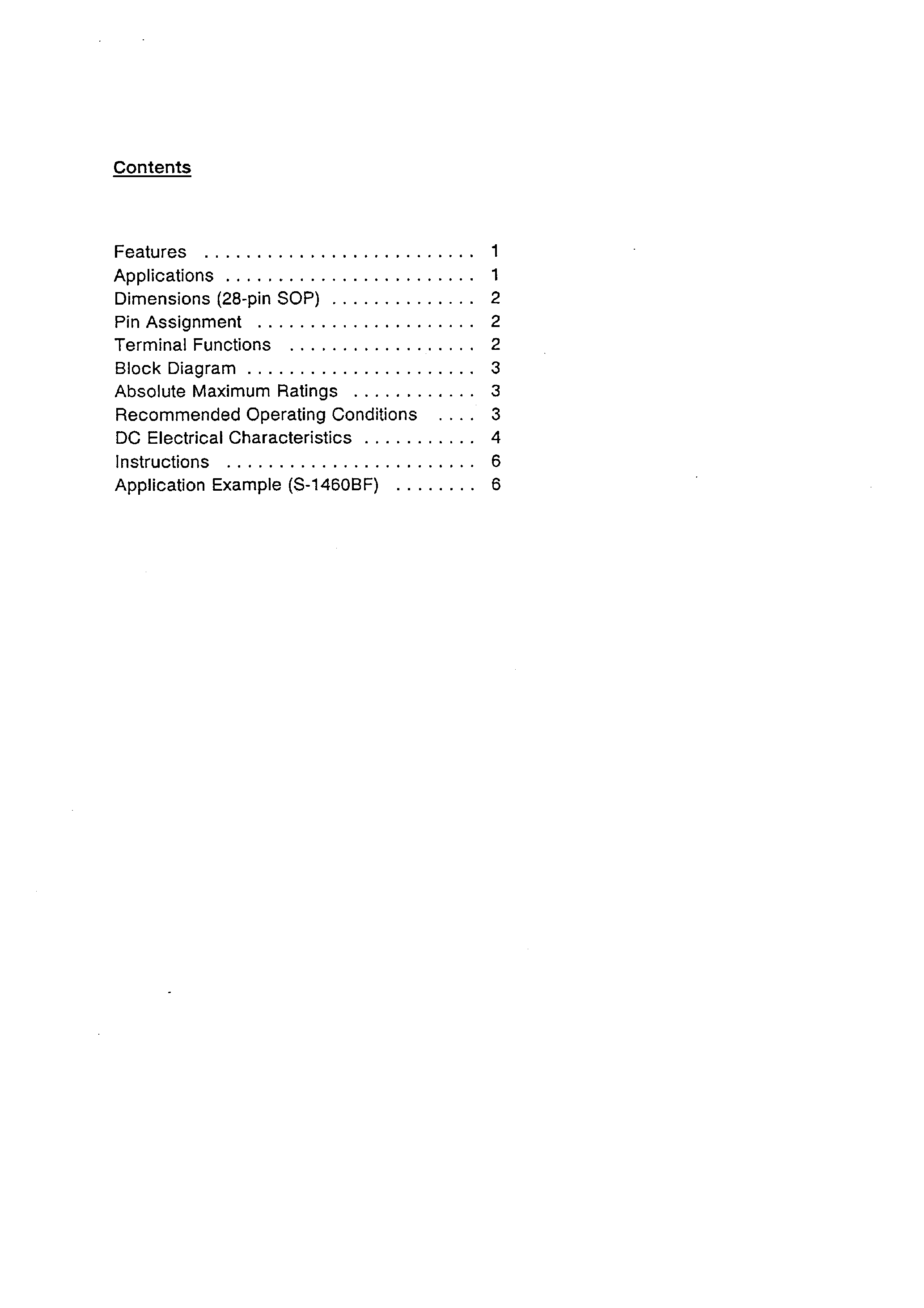 Datasheet S-1460 - CMOS 4-bit 1-chip MICROCOMPUTER page 1