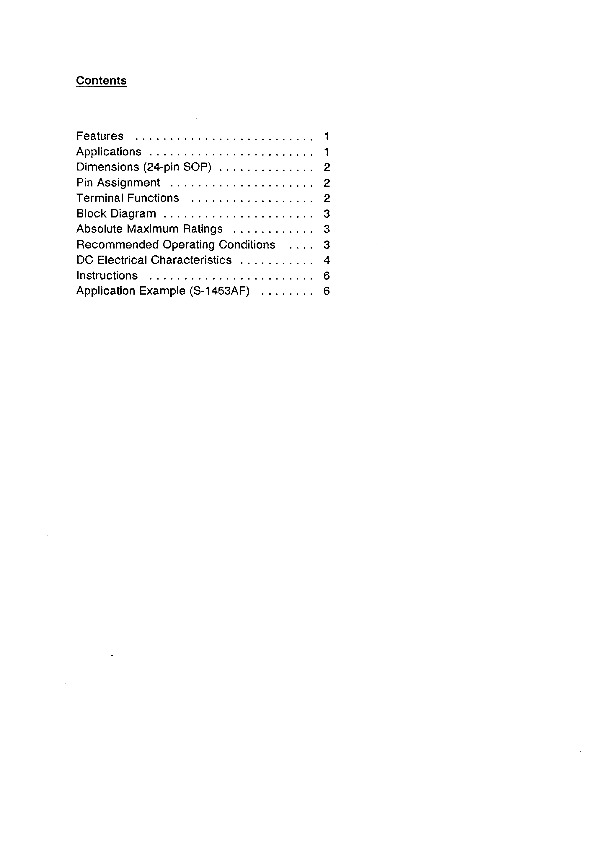 Datasheet S-1463AF - CMOS 4-bit 1-chip MICROCOMPUTER page 1