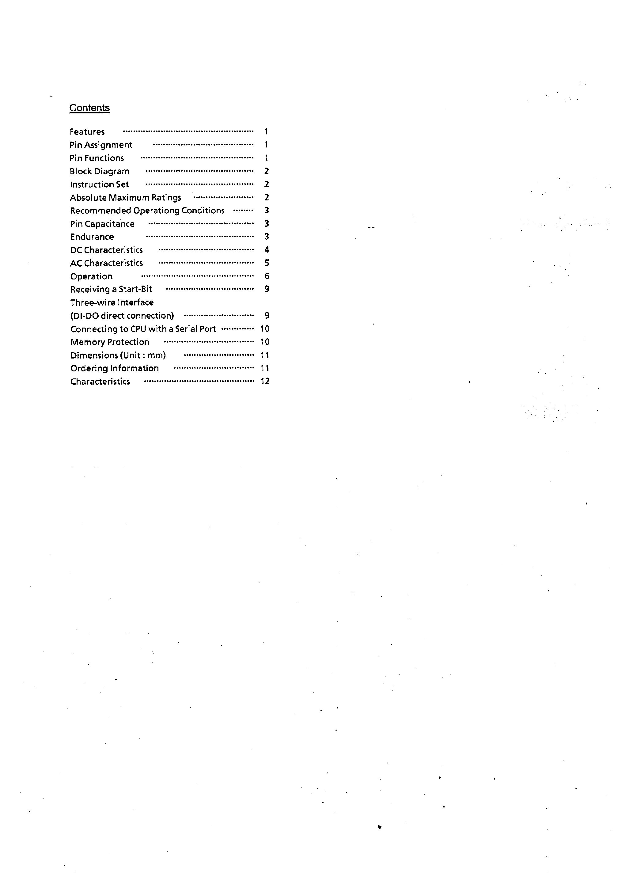 Datasheet S-29291A - CMOS SERIAL EEPROM page 1