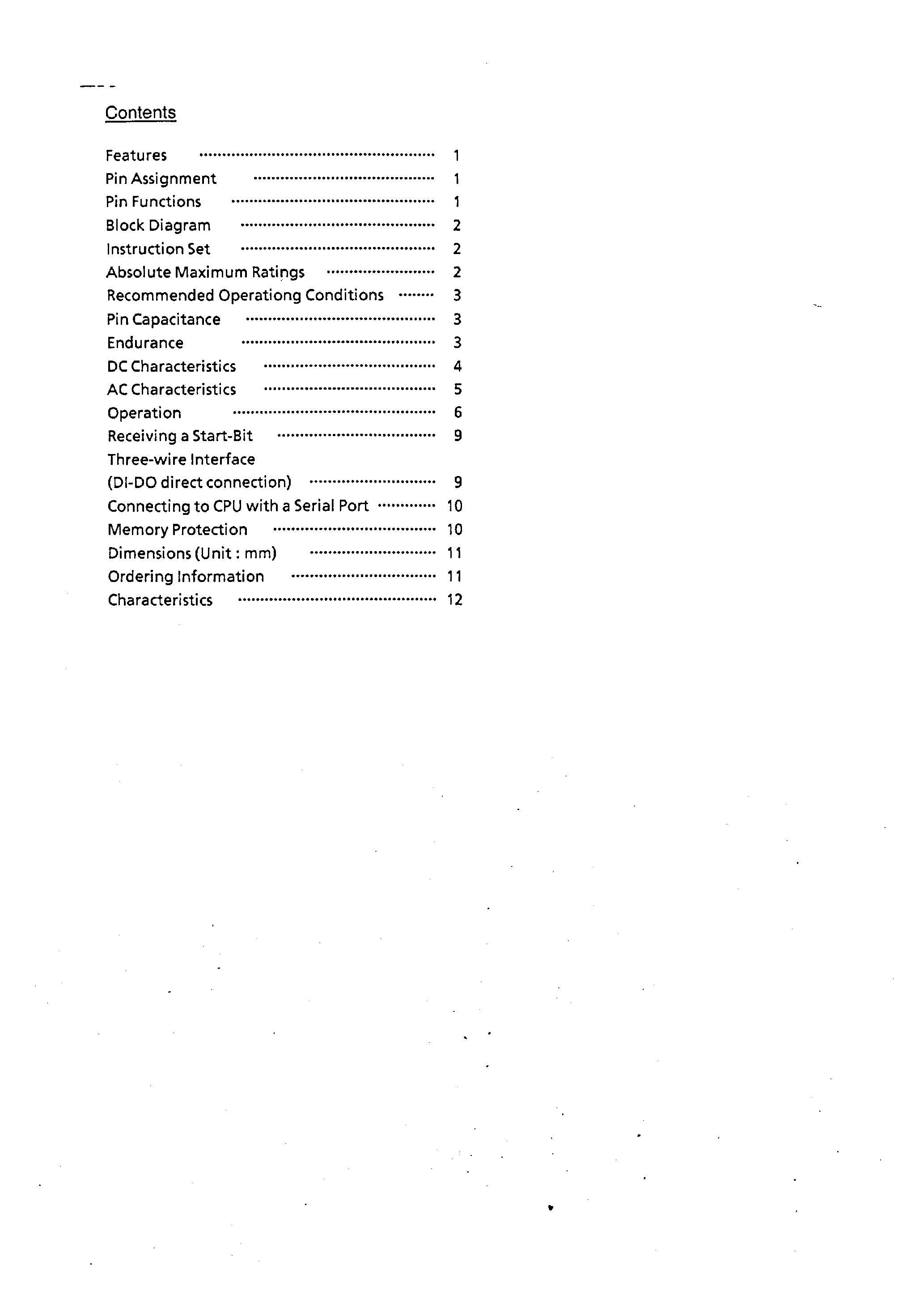 Datasheet S-29294A - CMOS SERIAL EEPROM page 1