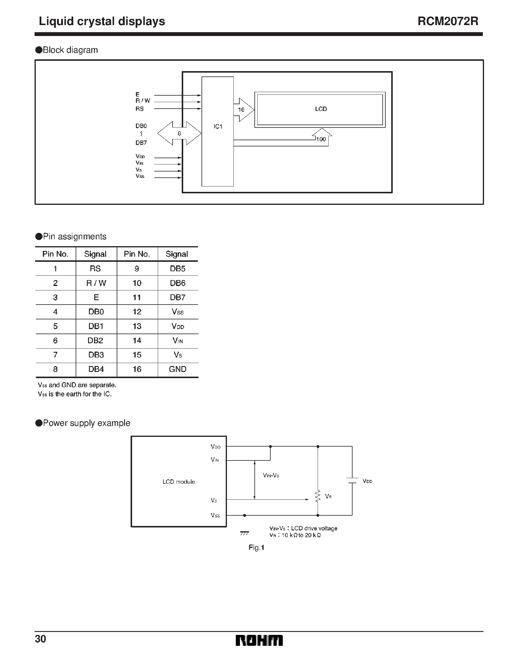 Даташит RCM2072R - 20 characters X 2 lines COG module страница 2