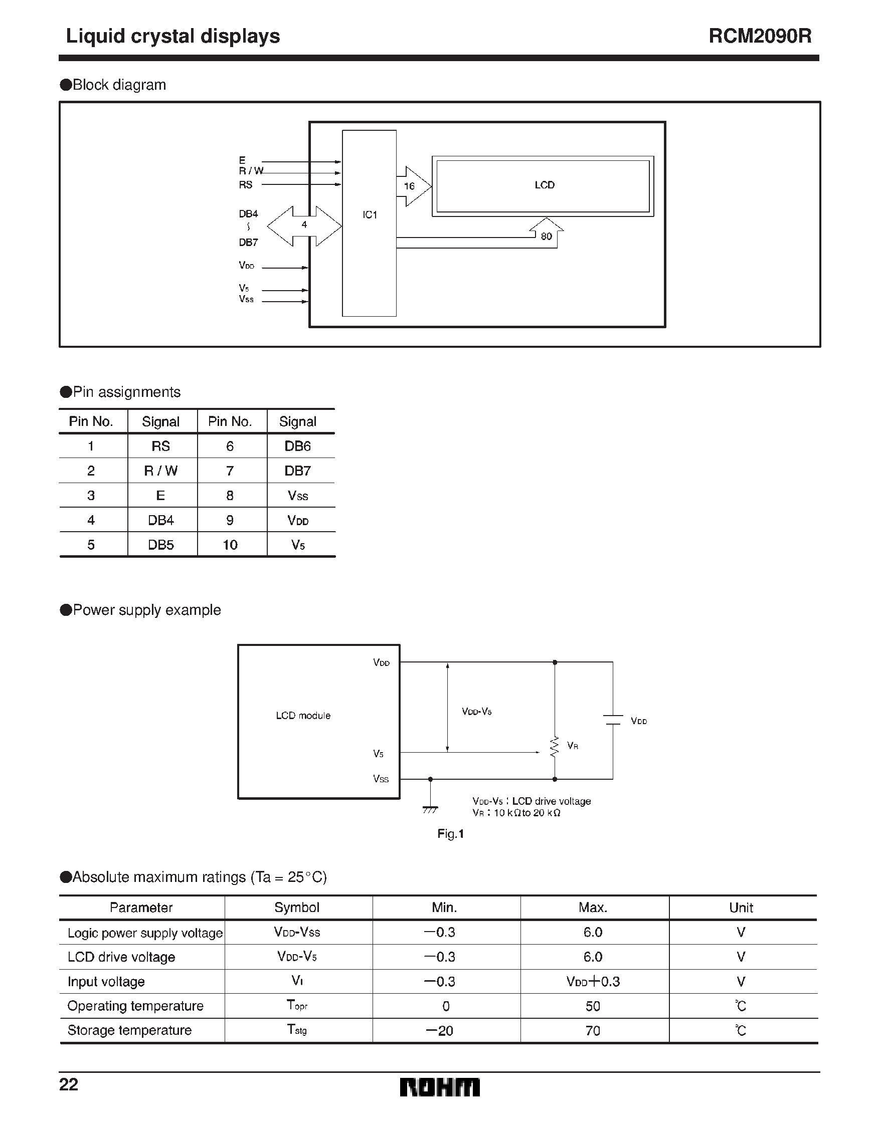 Даташит RCM2090 - 16 characters x 2 lines COG module страница 2