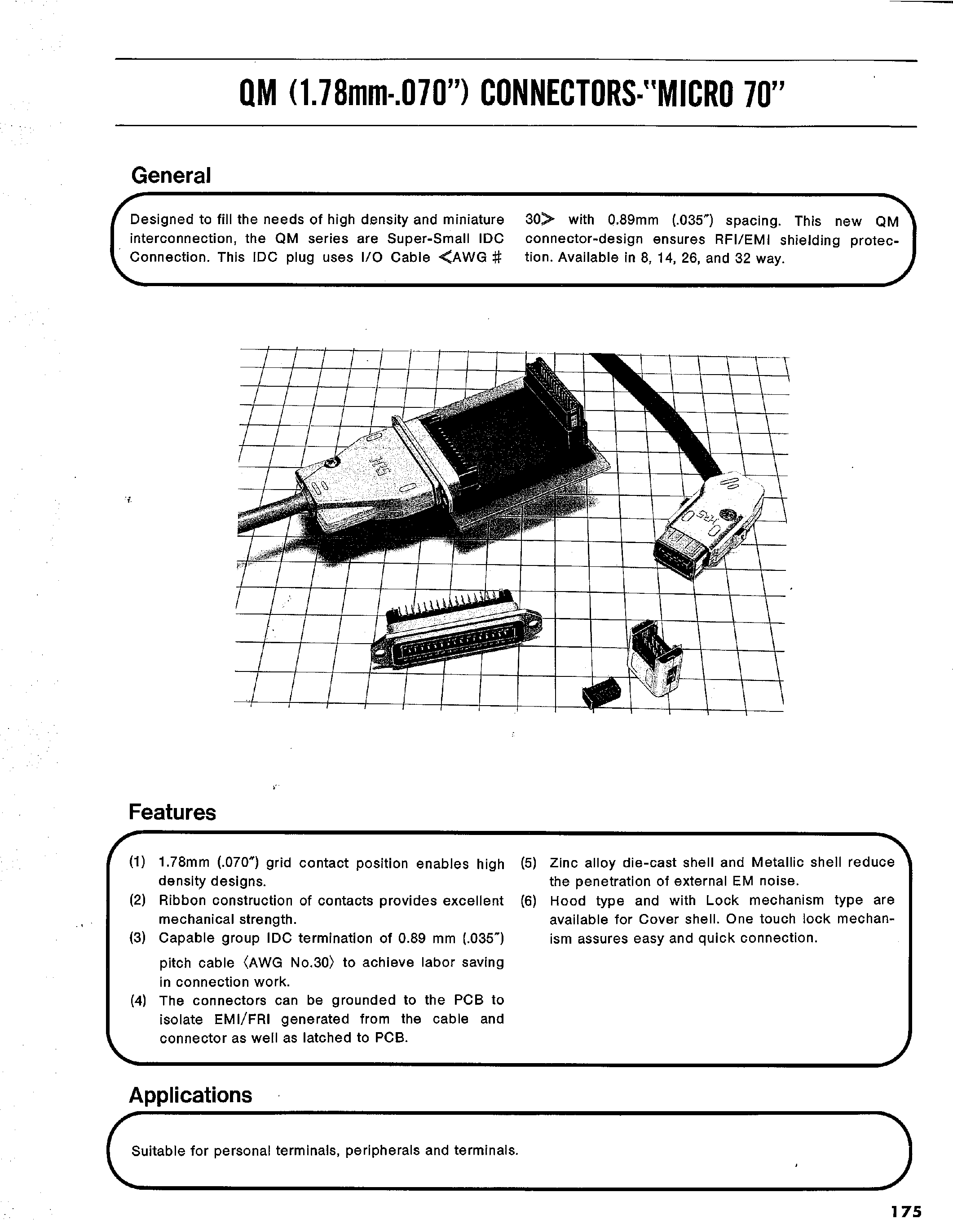 Datasheet QM-14-CF - QM (1.78mm-070) CONNECTORS page 1