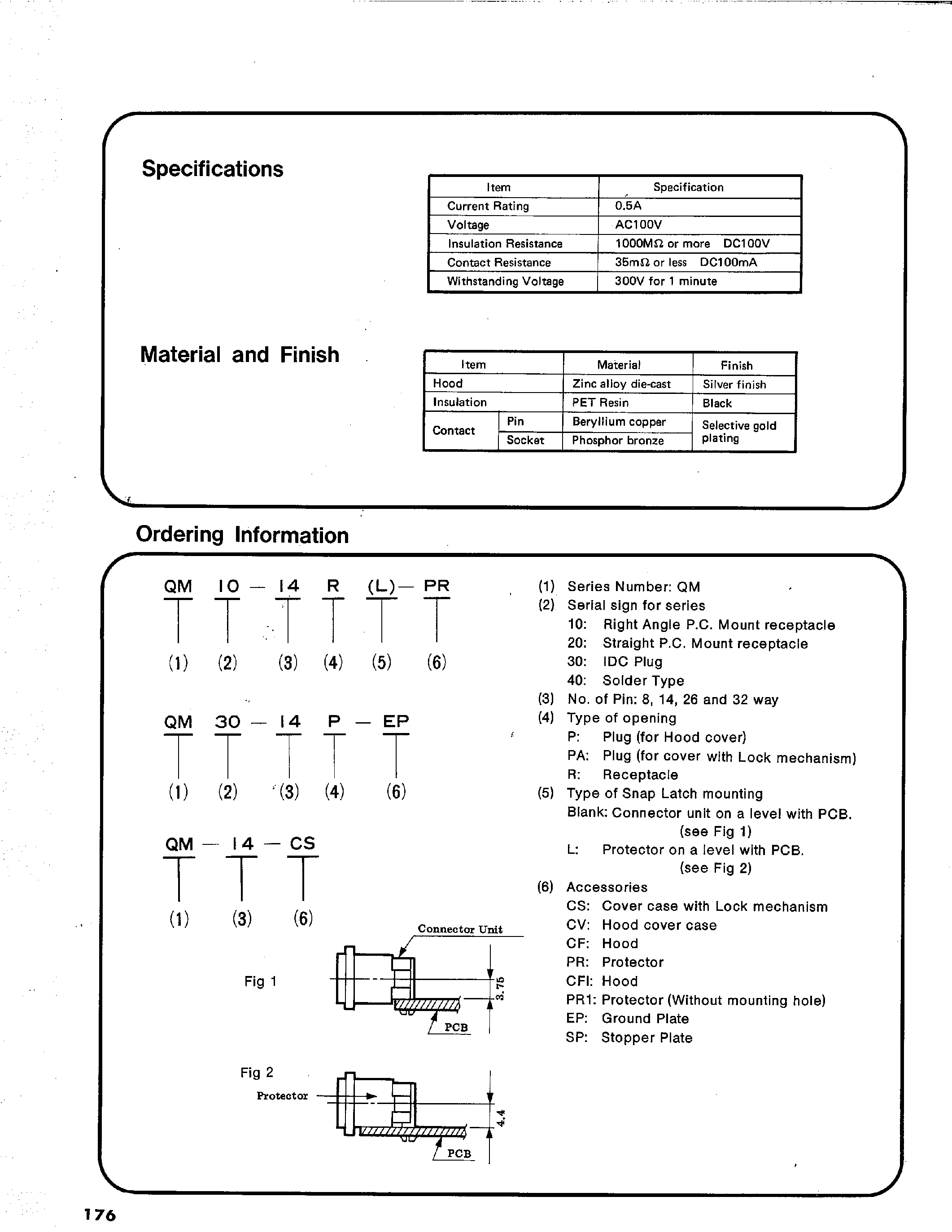 Datasheet QM-14-CF - QM (1.78mm-070) CONNECTORS page 2