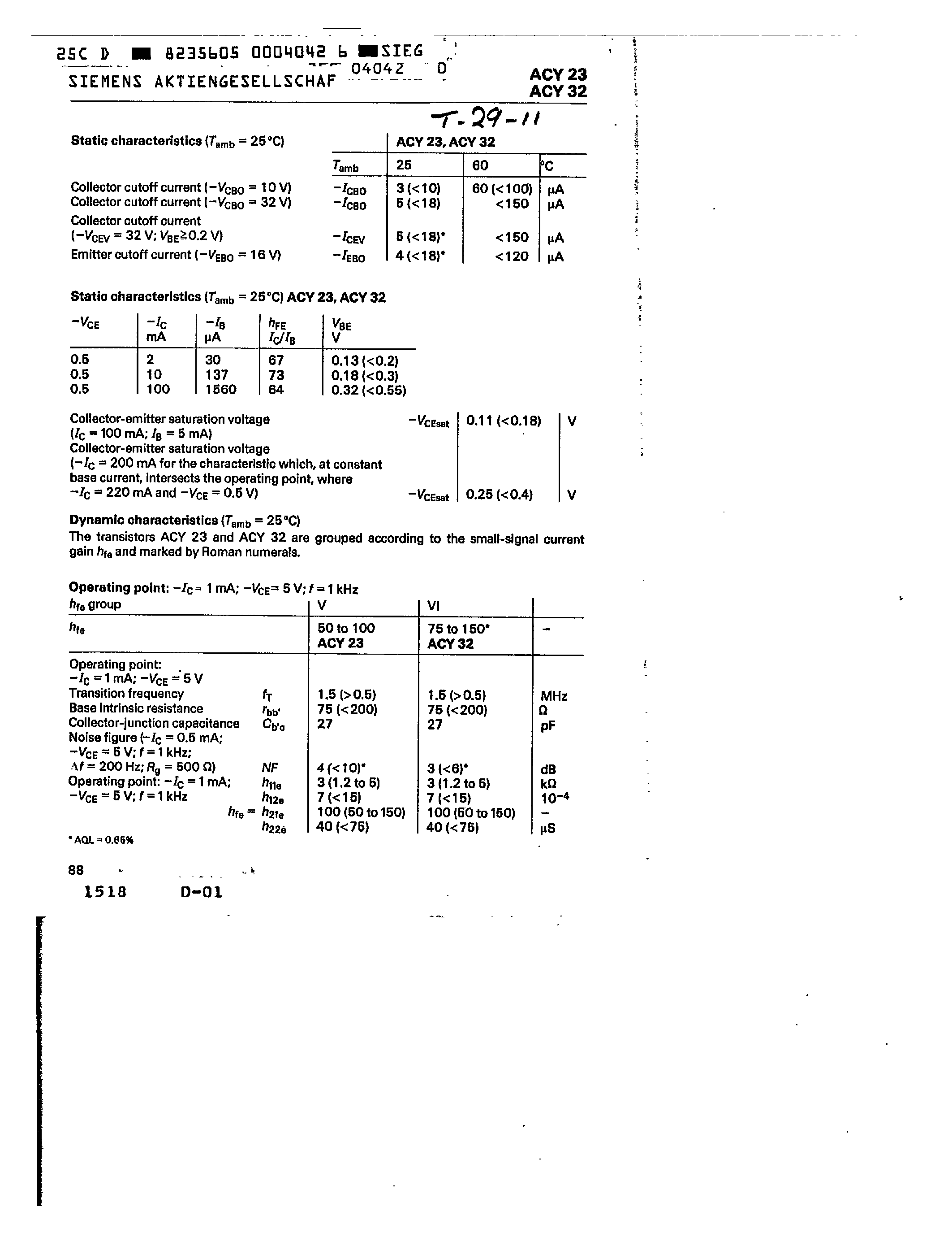 Datasheet Q60103-Y23-E - PNP TRANSISTORS FOR AF INPUT STAGES page 2