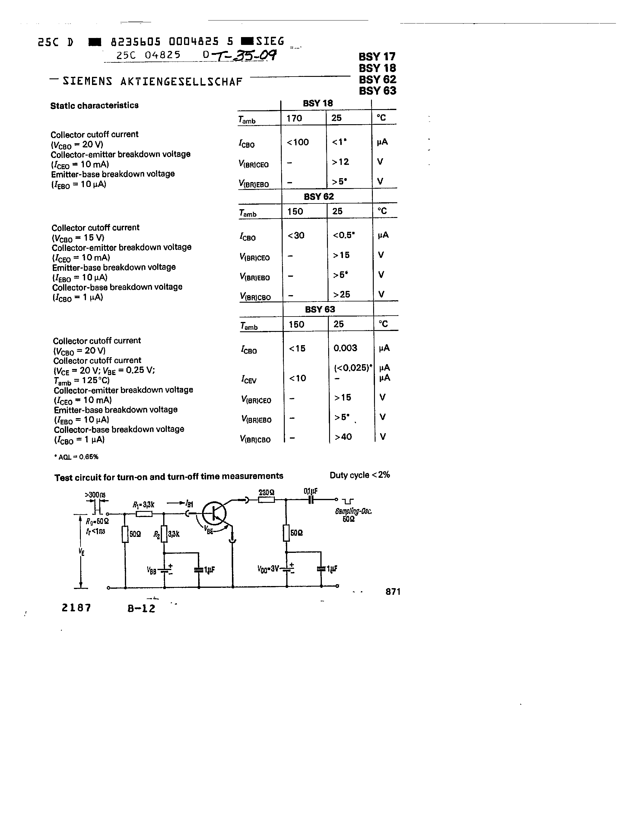 Datasheet Q60218-Y62-B - NPN TRANSISTORS FOR SWITCHING APPLICATIONS page 2