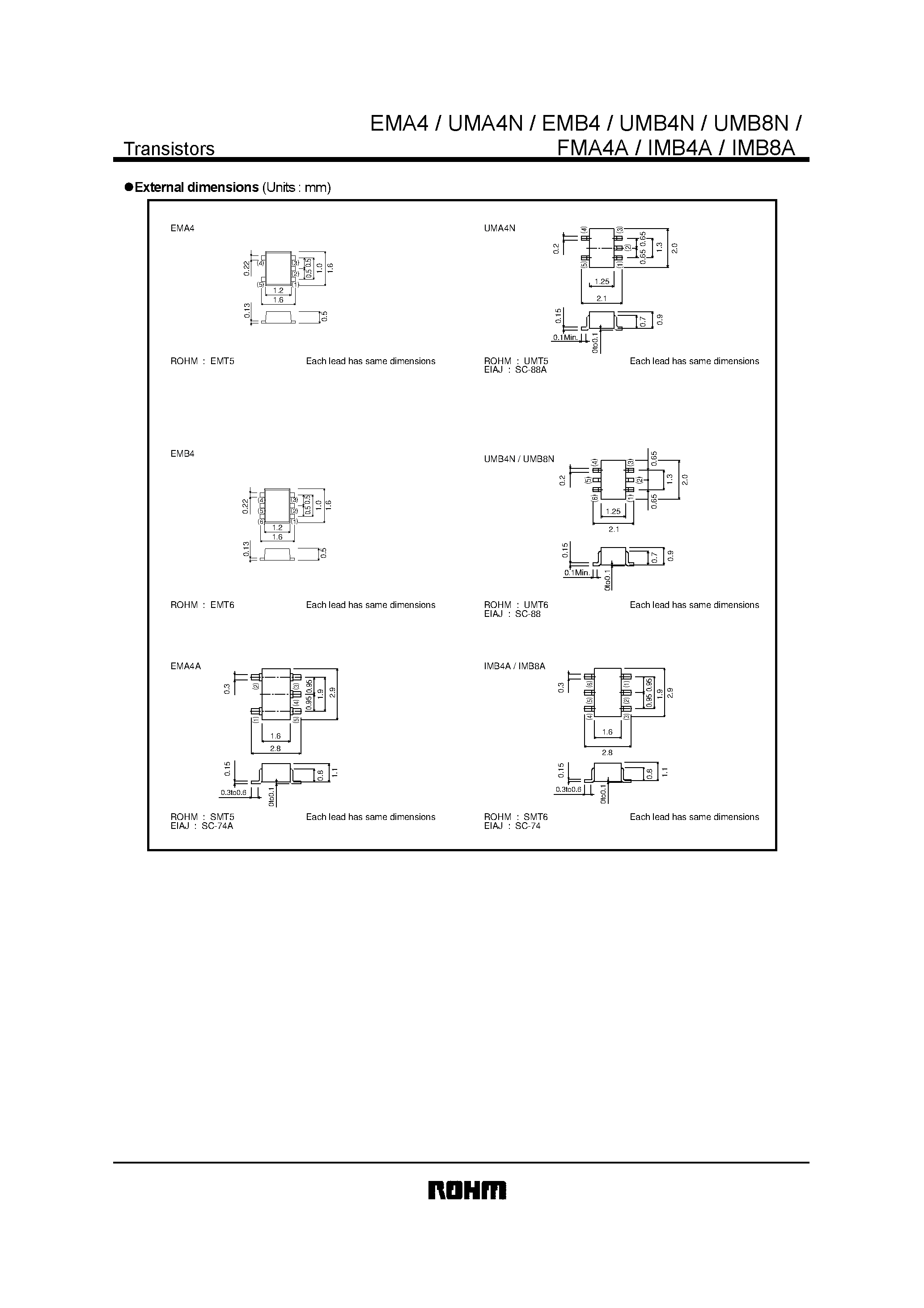 Даташит UMA4N - General purpose (dual digital transistors) страница 2