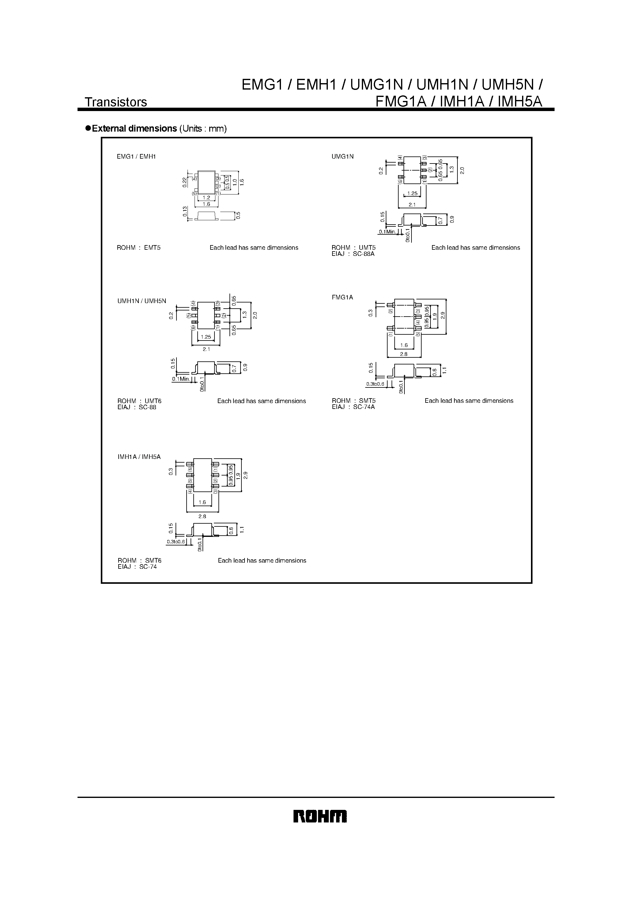 Даташит UMH1N - General purpose (dual digital transistors) страница 2