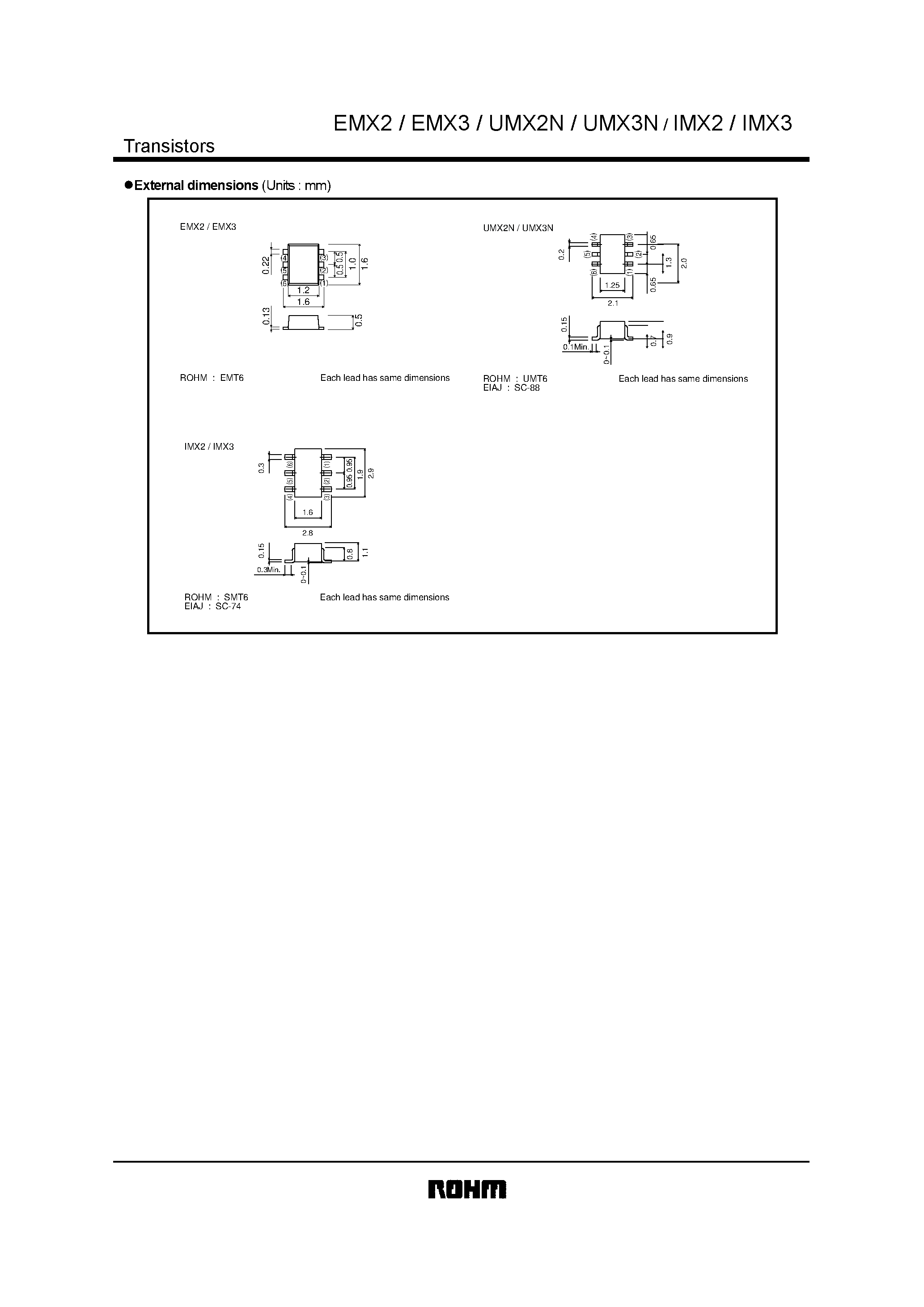 Даташит UMX3N - General purpose (dual transistors) страница 2