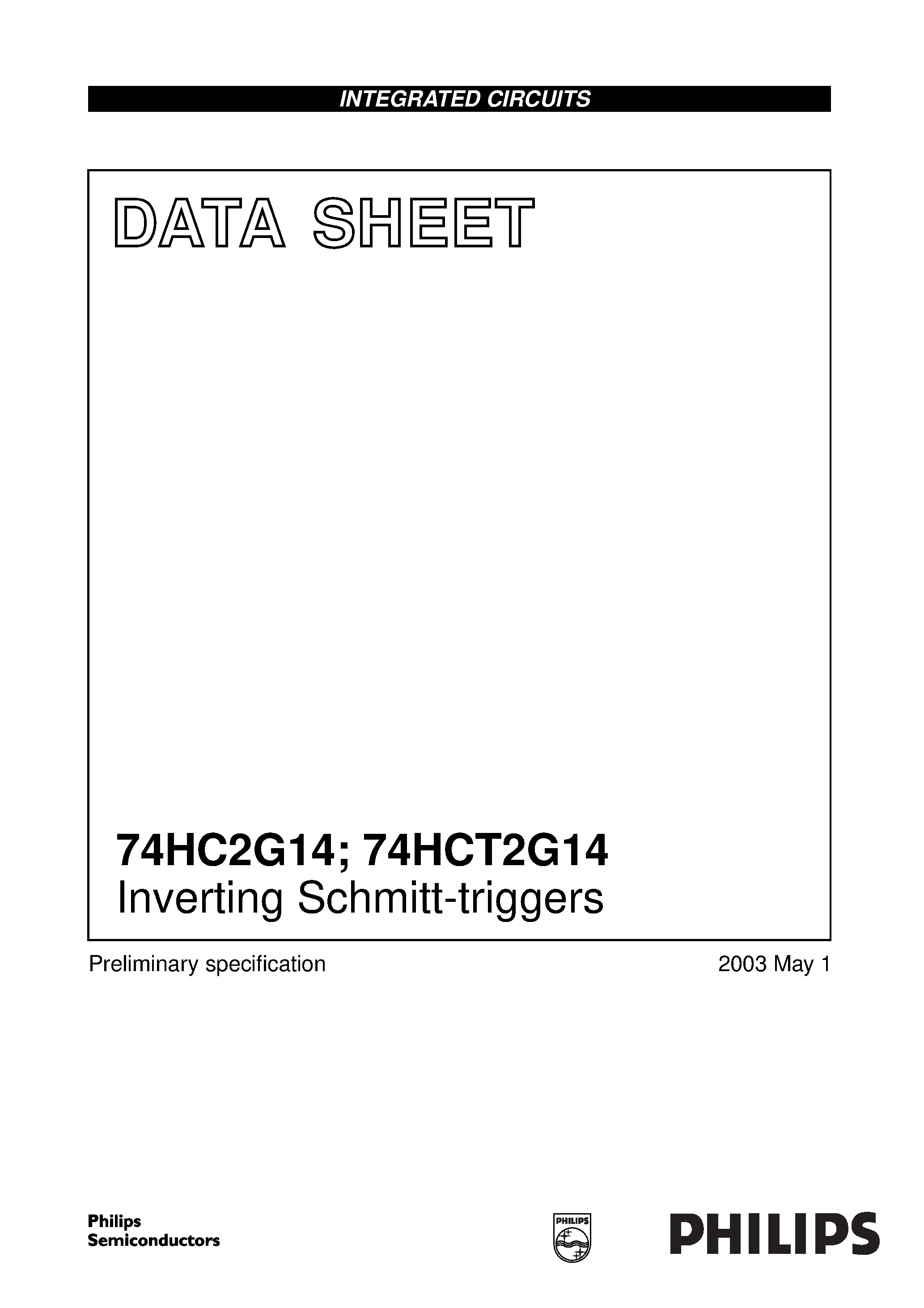 Даташит 74HCT2G14GV - Inverting Schmitt-triggers страница 1