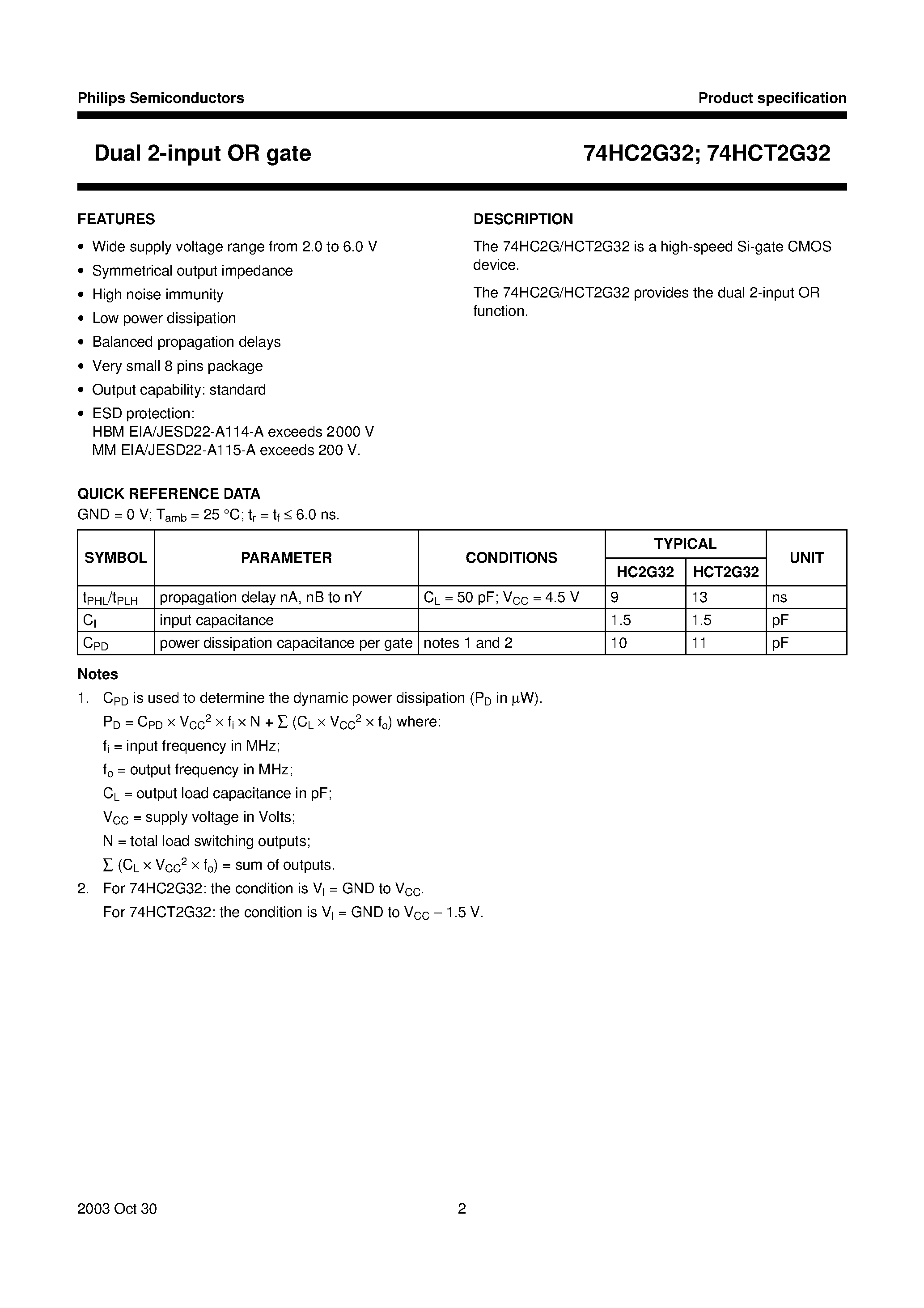 Даташит 74HCT2G32DP - Dual 2-input OR gate страница 2