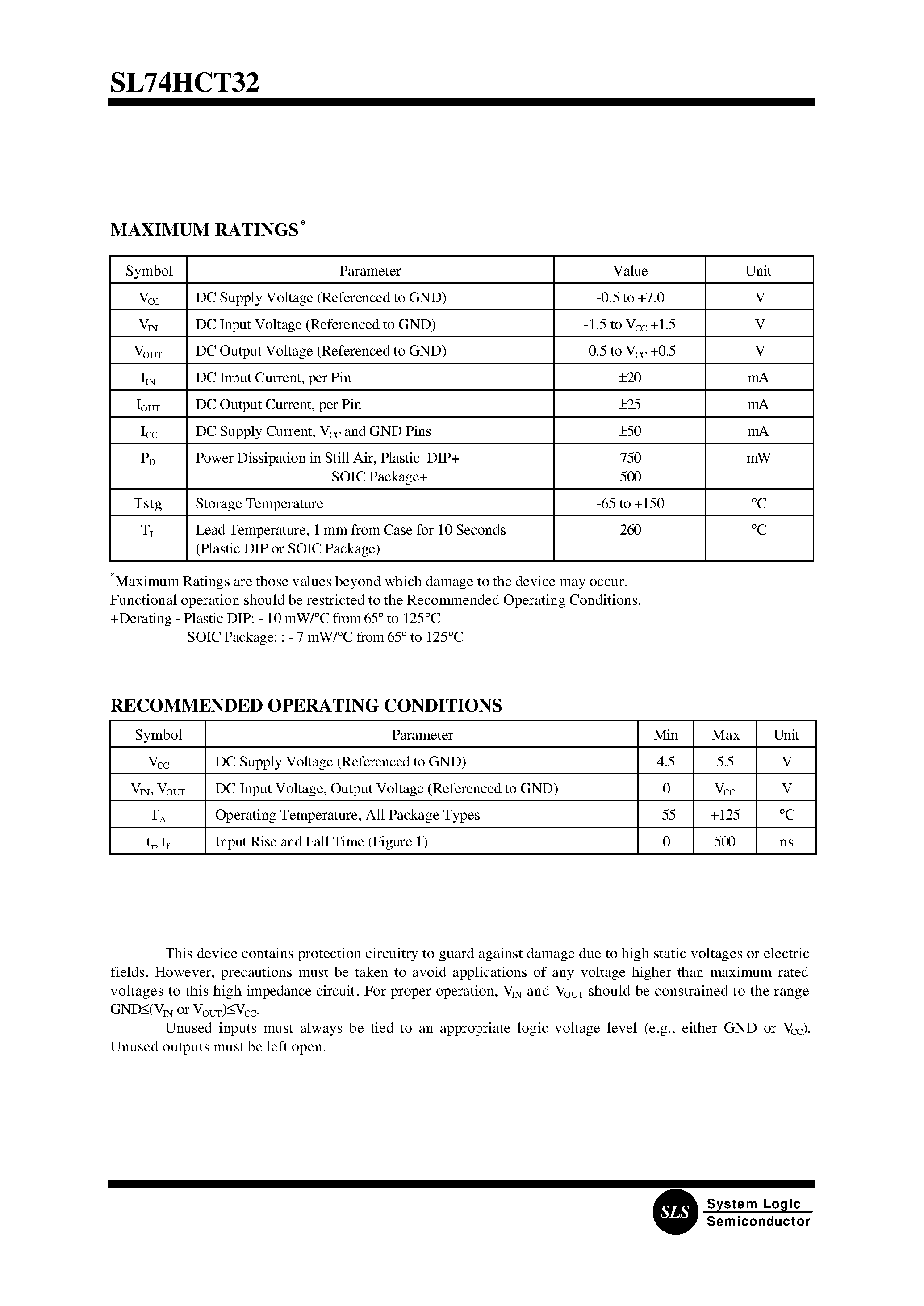 Datasheet 74HCT32 - Quad 2-Input OR Gate(High-Performance Silicon-Gate CMOS) page 2