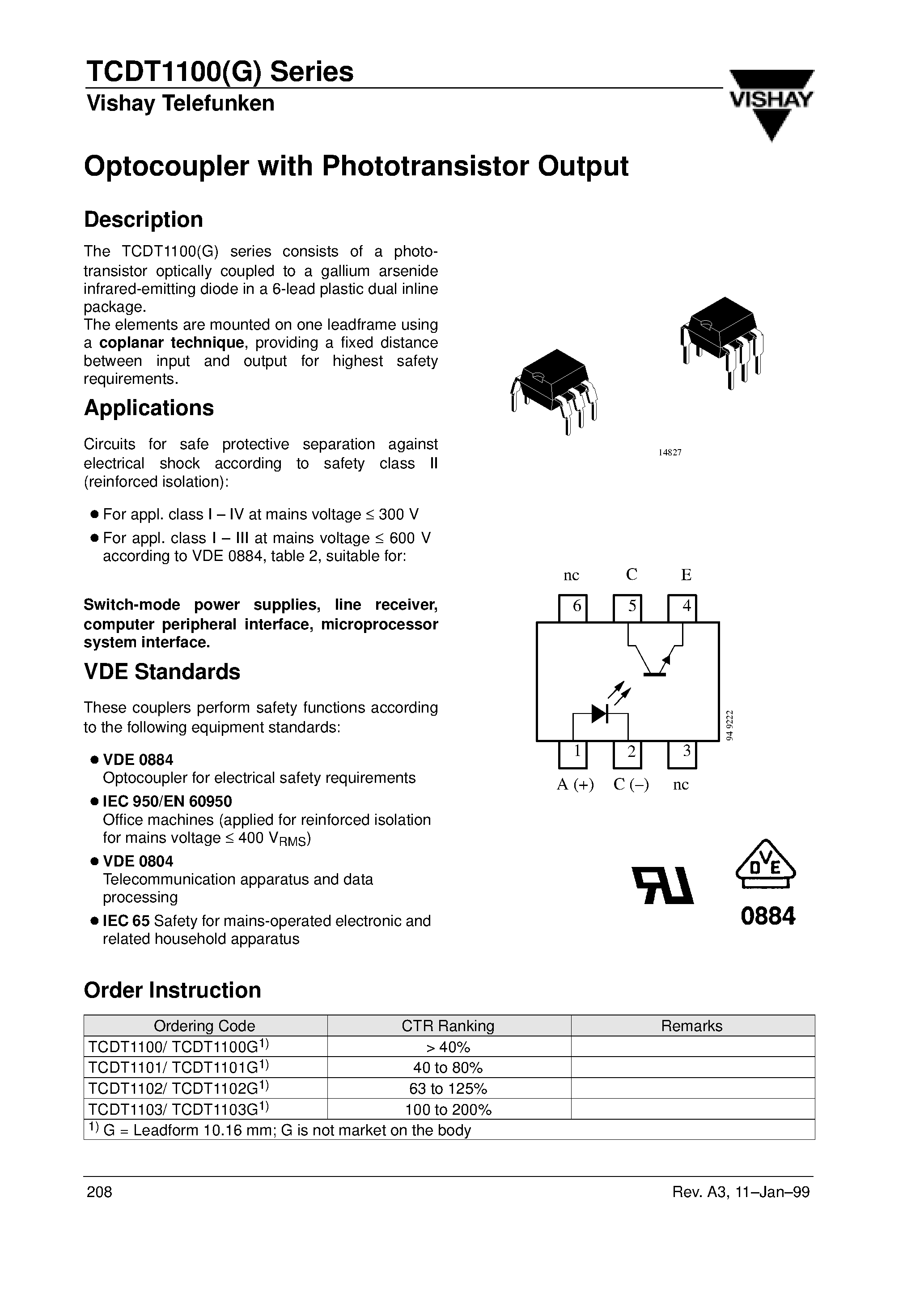 Tcdt1102g схема подключения