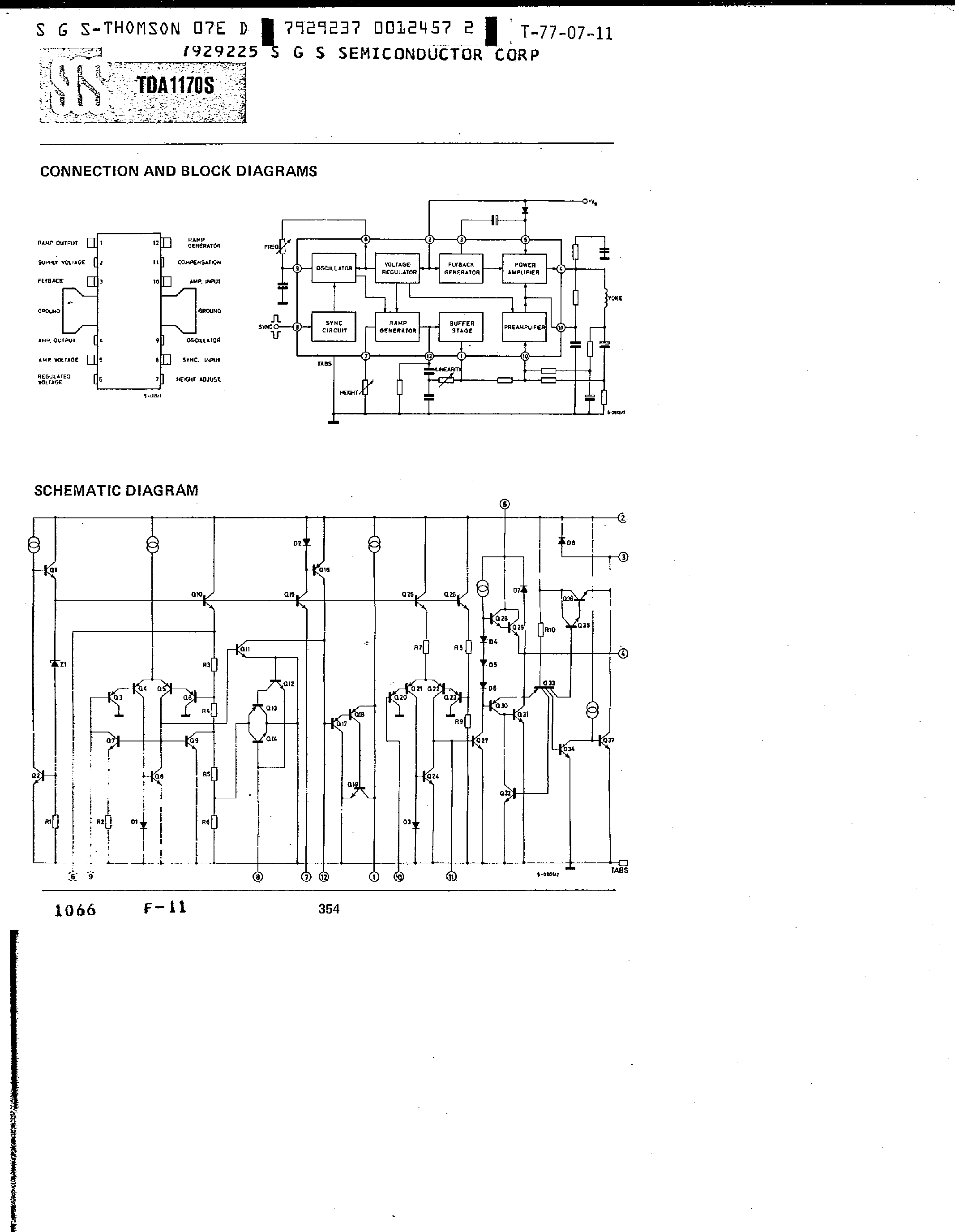 Datasheet TDA1170S - TV VERTICAL DEFLECTION SYSTEM page 2