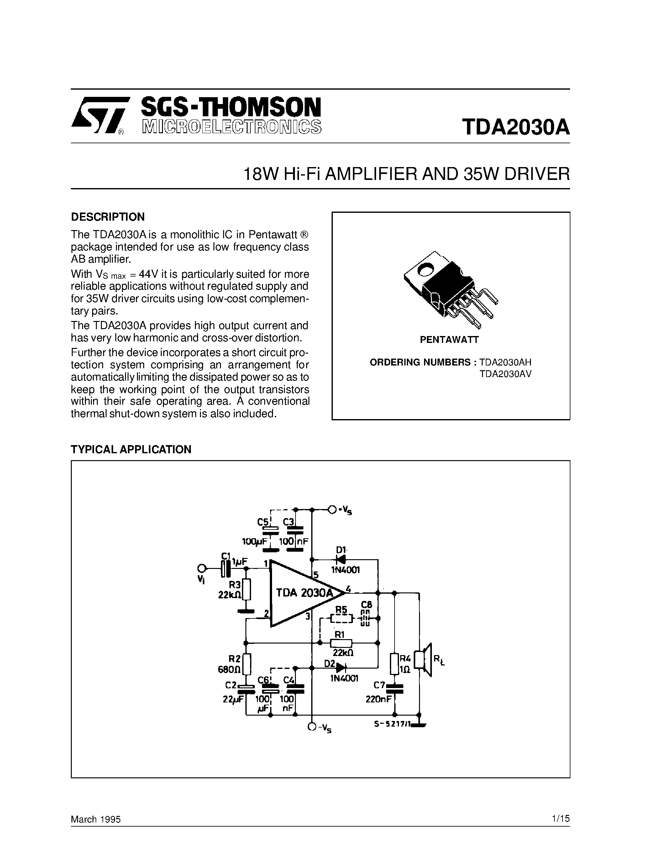 Tda2030 datasheet