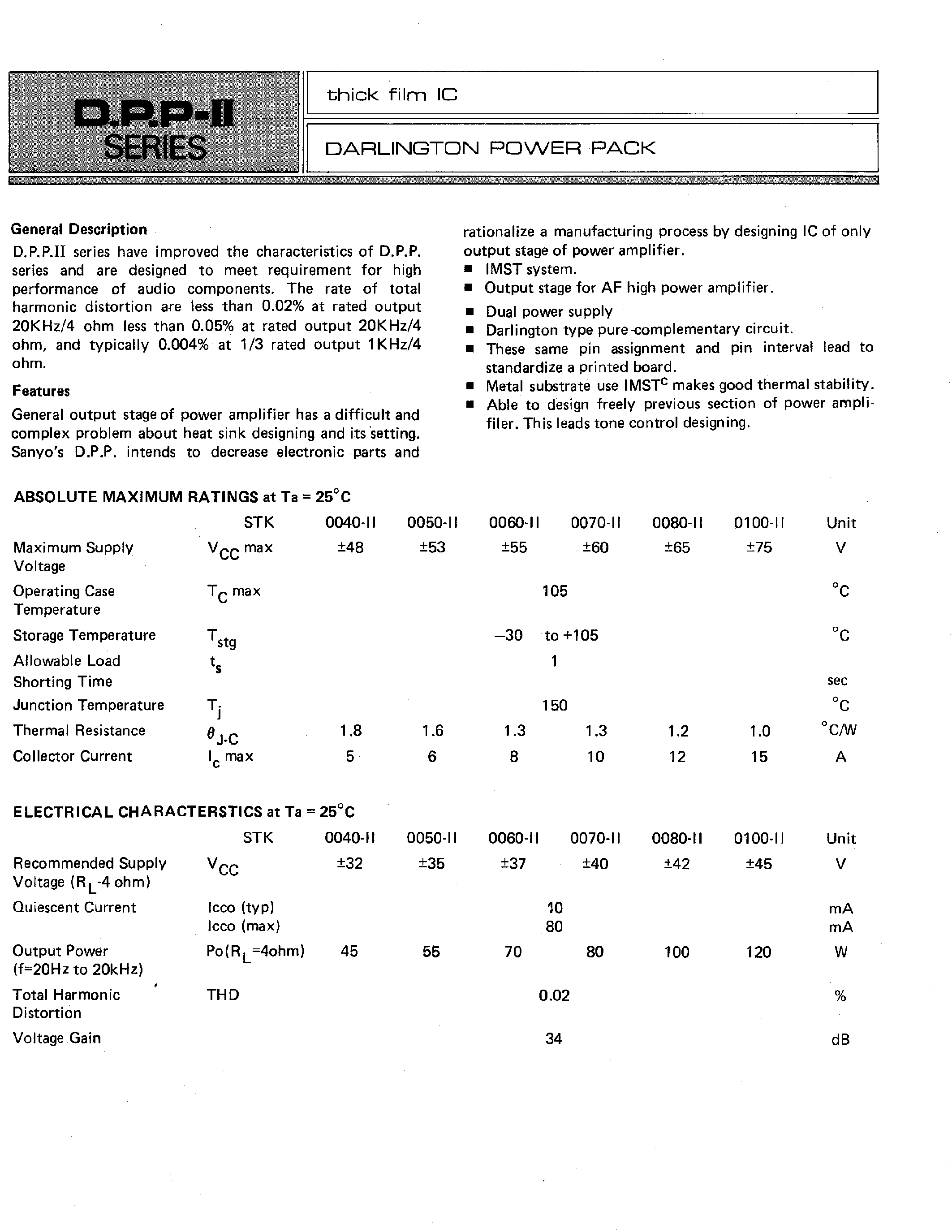 Datasheet STK0050II - THICK FILM IC DARLINGTON POWER PACK page 1