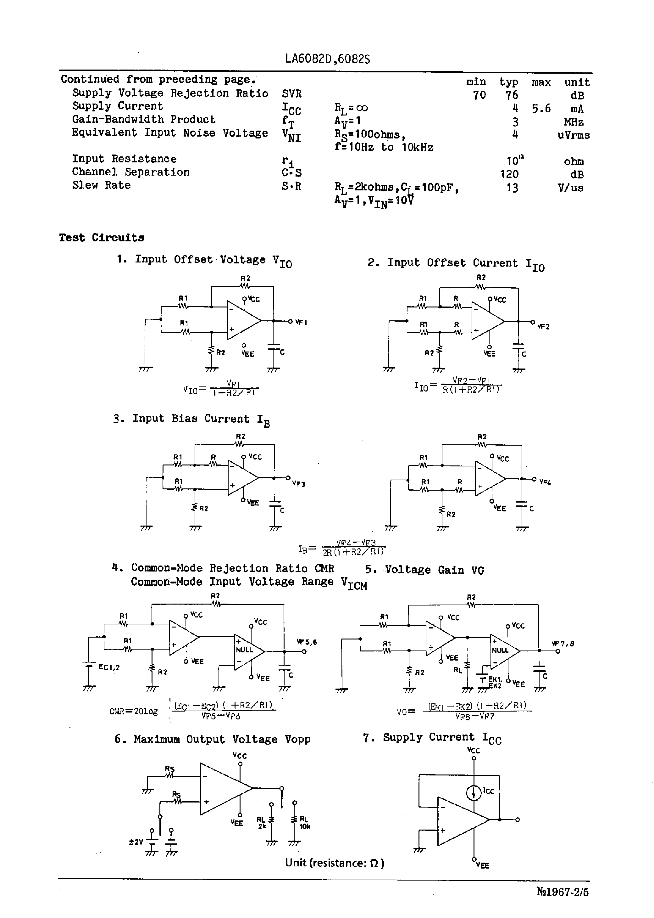 Даташит LA6082D - J-FET Input Dual Operational Amplifiers страница 2