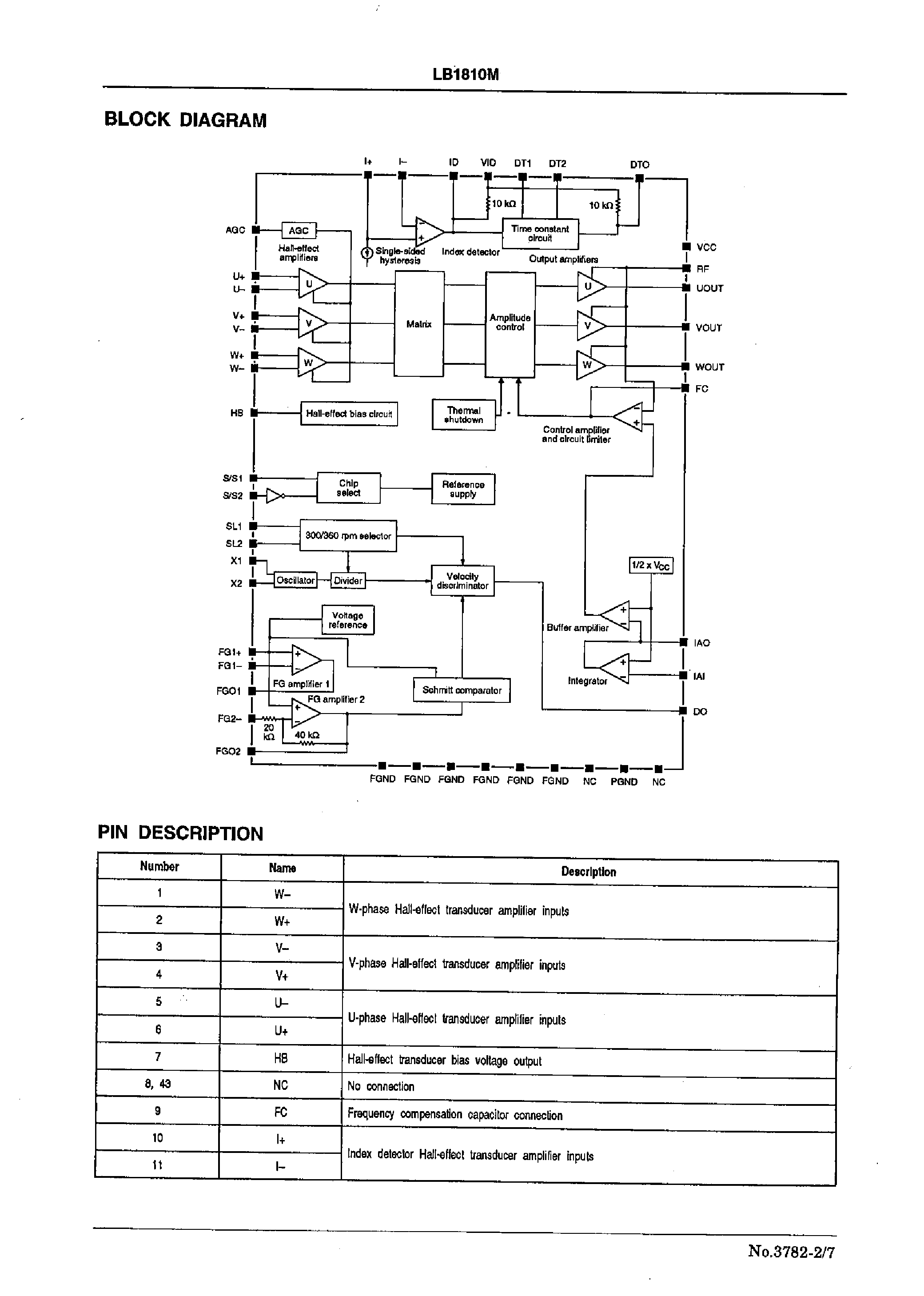 Даташит LB1810M - Spindle Motor Driver for Floppy-disk Drives страница 2