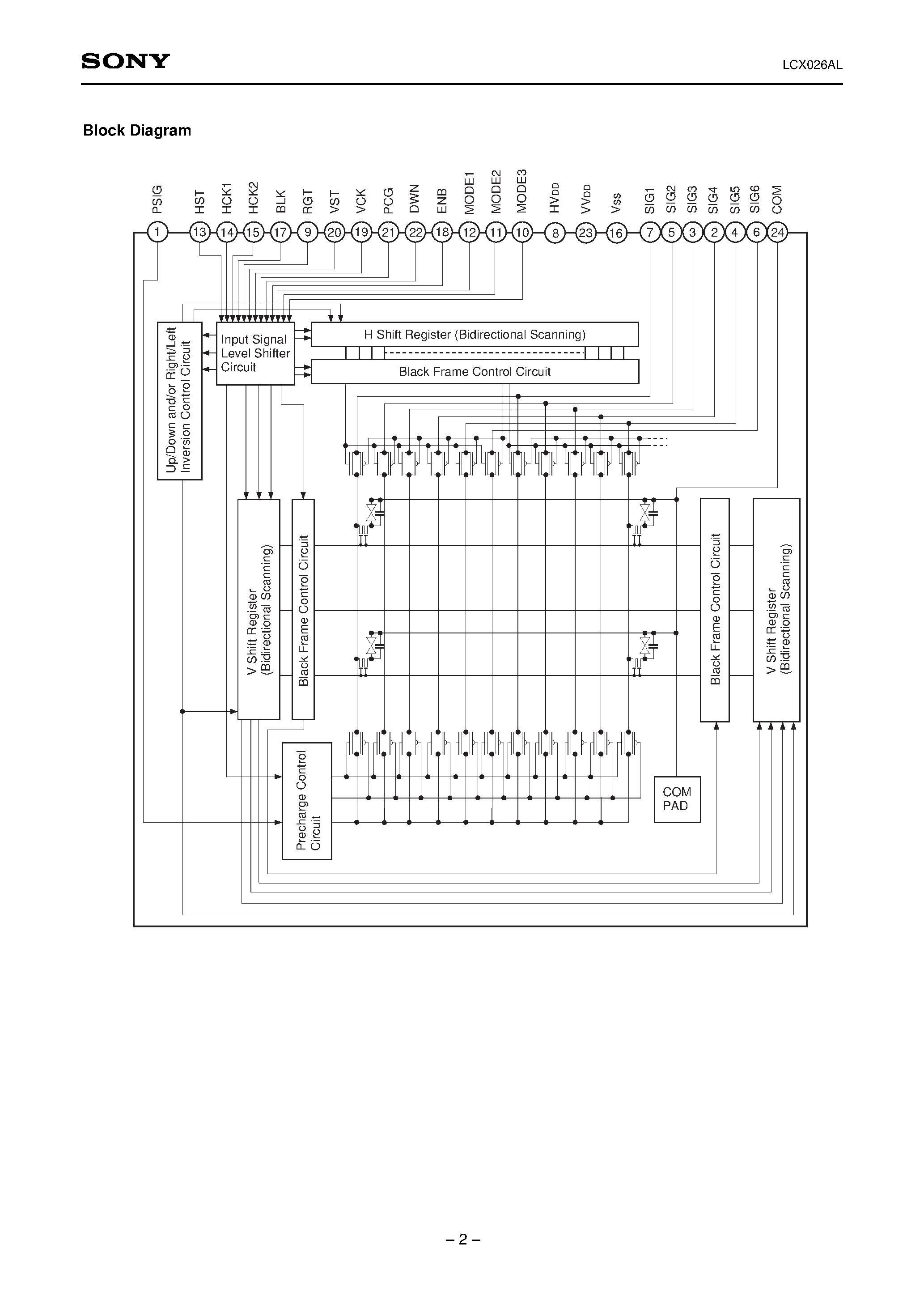 Даташит LCX026 - 2.3cm (0.9-inch) Black-and-White LCD Panel страница 2