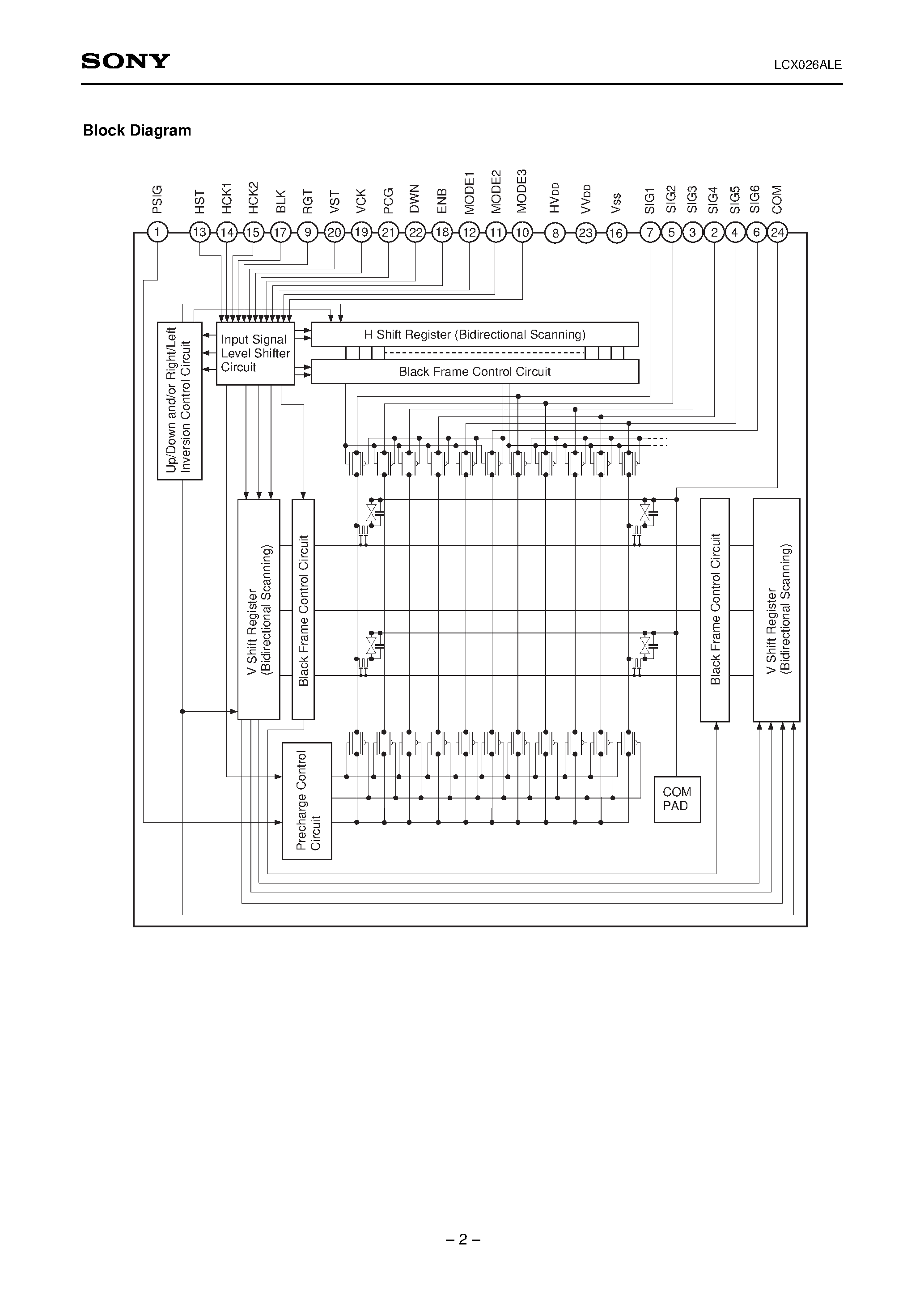 Даташит LCX026ALE - 2.3cm (0.9-inch) Black-and-White LCD Panel страница 2