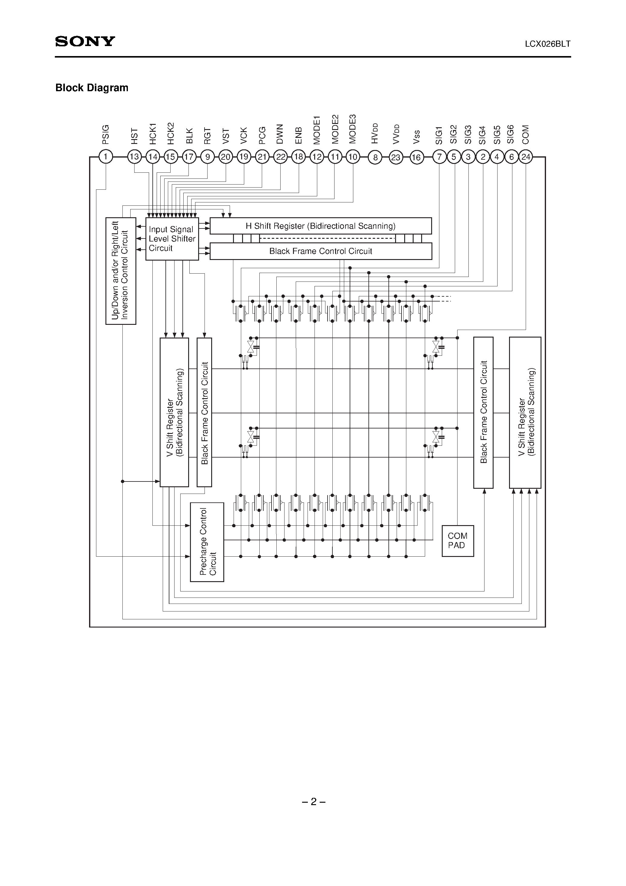 Даташит LCX026BLT - 2.3cm (0.9-inch) Black-and-White LCD Panel страница 2