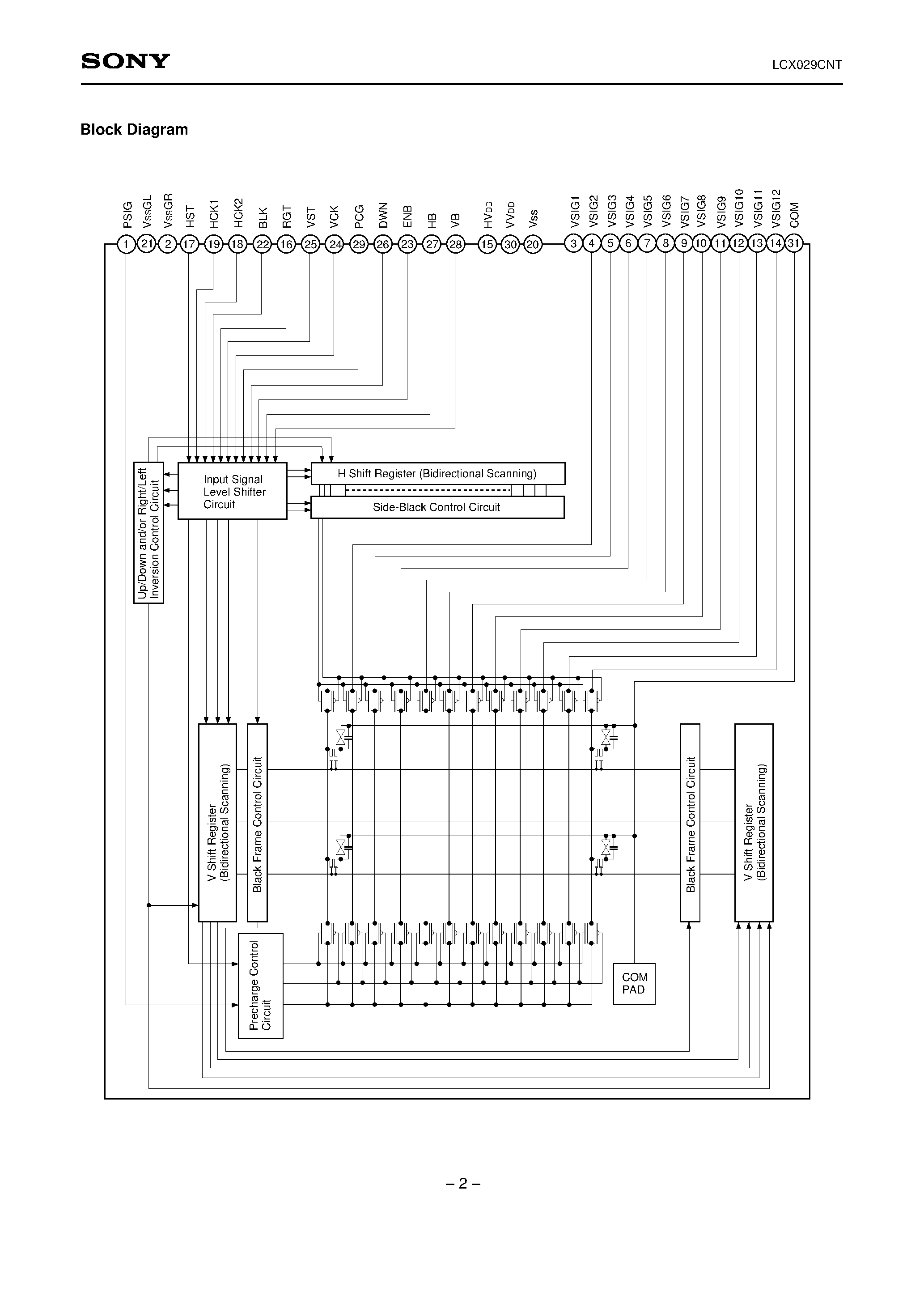 Даташит LCX029CNT - 2.3cm (0.9 Type) Black-and-White LCD Panel страница 2