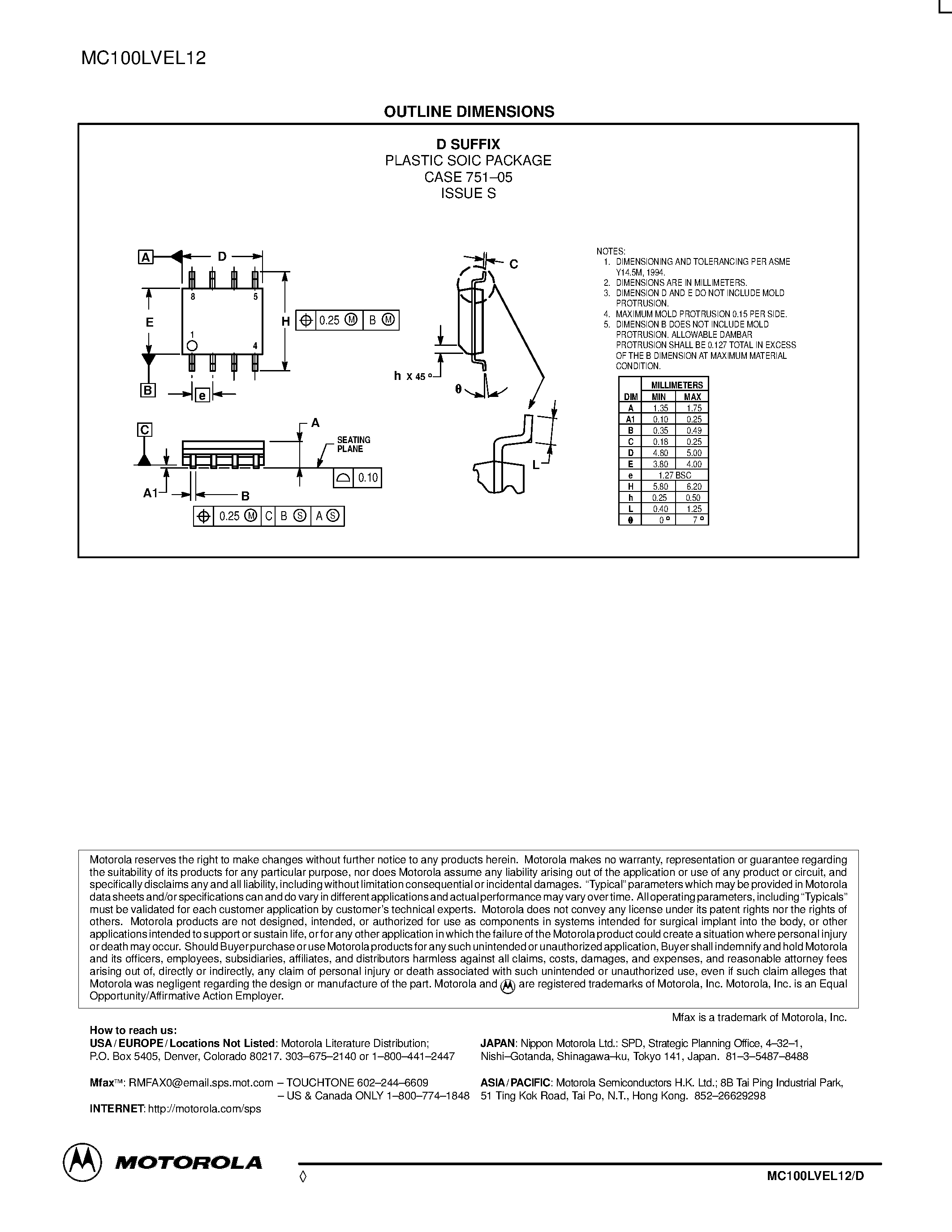 Datasheet MC100LVEL12D - Low Impedance Driver page 2