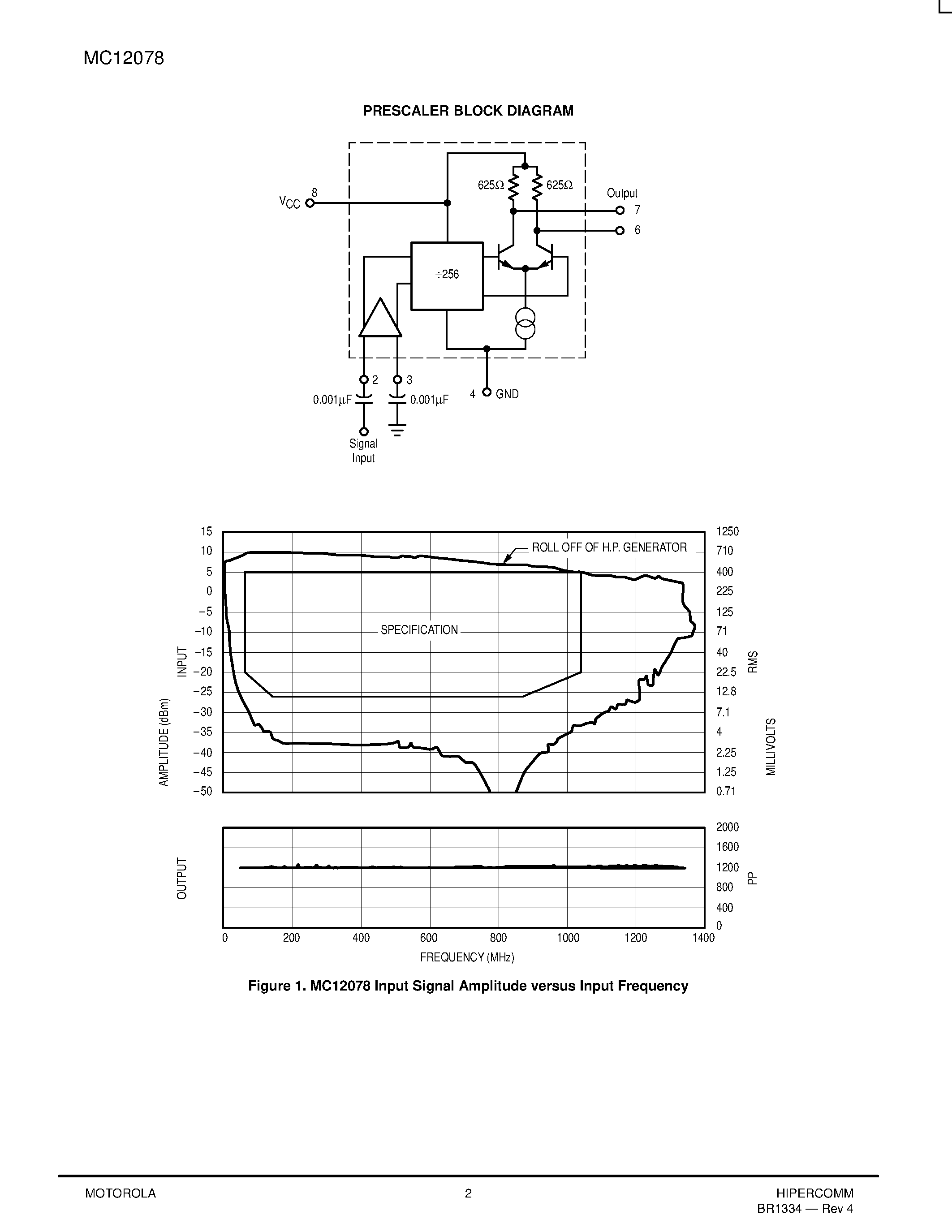 Даташит MC12078 - MECL PLL COMPONENTS 256 PRESCALER страница 2